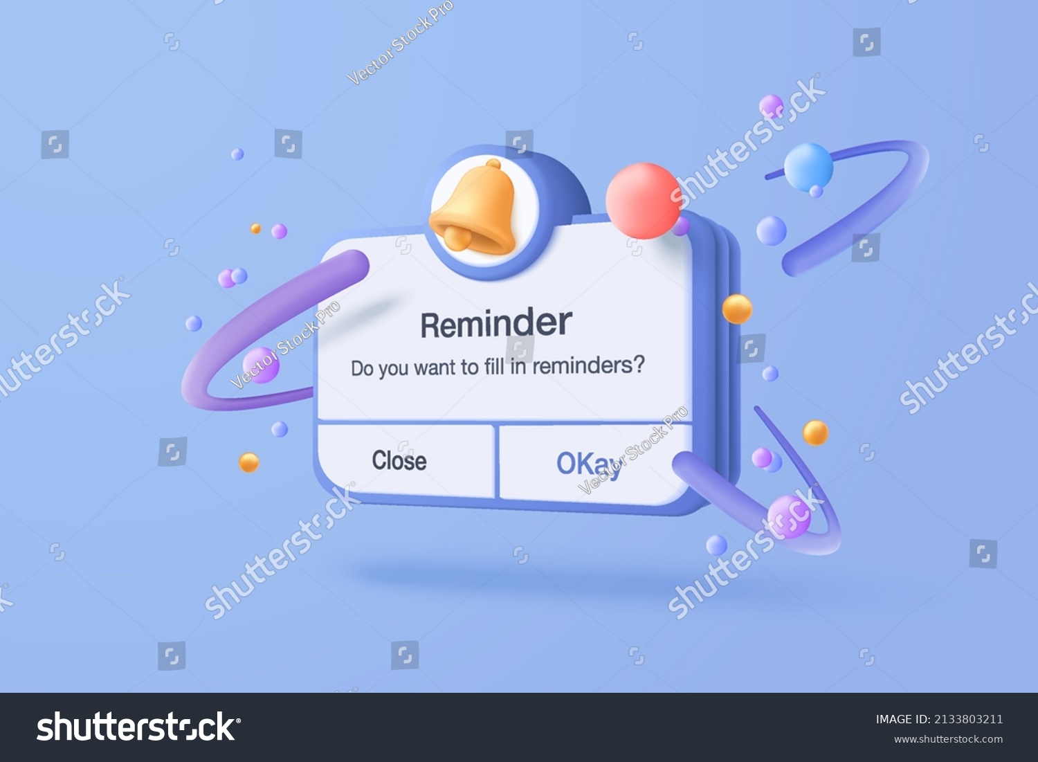 SVG of 3D notification reminder in calendar on blue background. notifications push with floating elements. 3d Alert for business planning ,events, reminder and notification background. 3d vector bell render svg