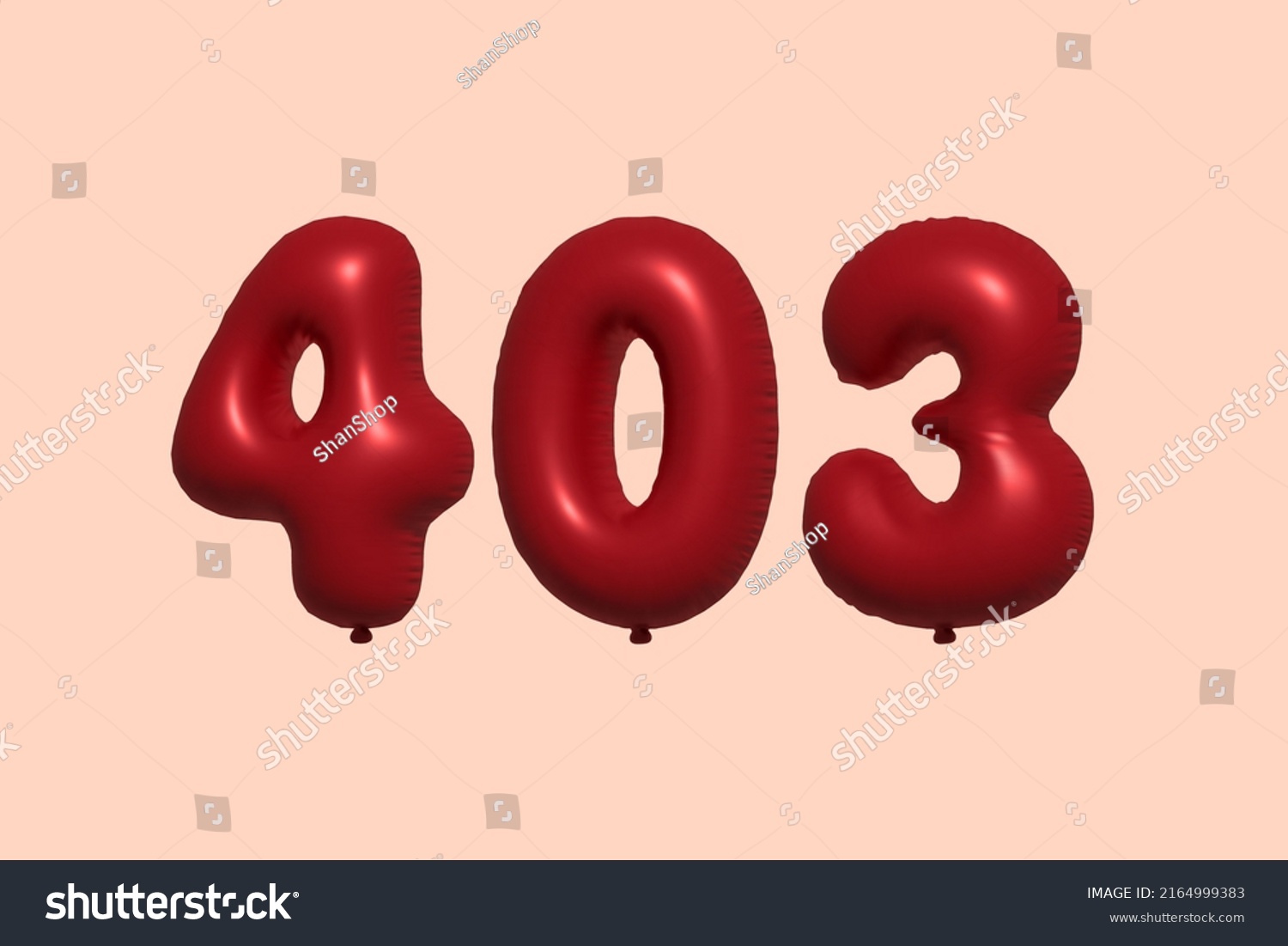 SVG of 403 3d number balloon made of realistic metallic air balloon 3d rendering. 3D Red helium balloons for sale decoration Party Birthday, Celebrate anniversary, Wedding Holiday. Vector illustration svg