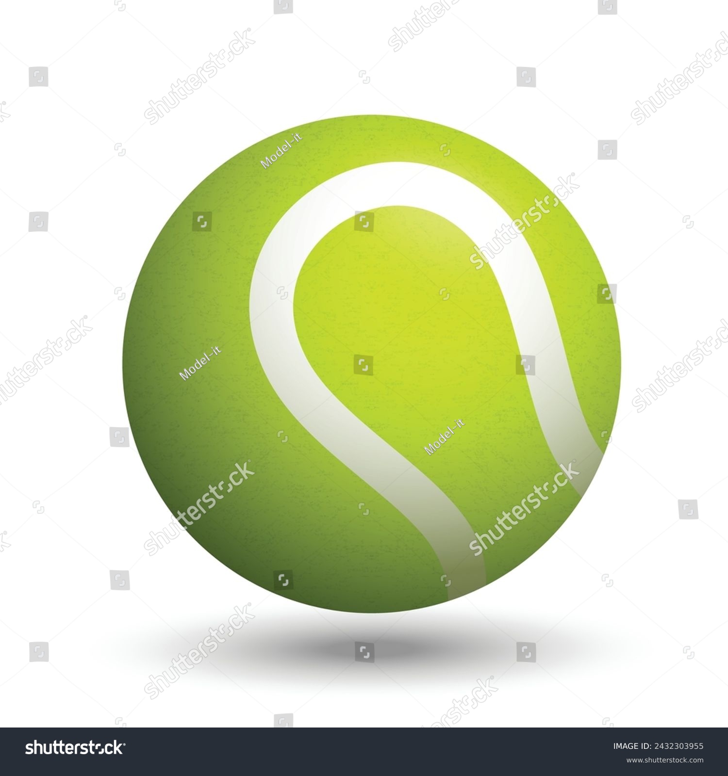 SVG of 3D of Tennis Ball Isolated on White Background svg