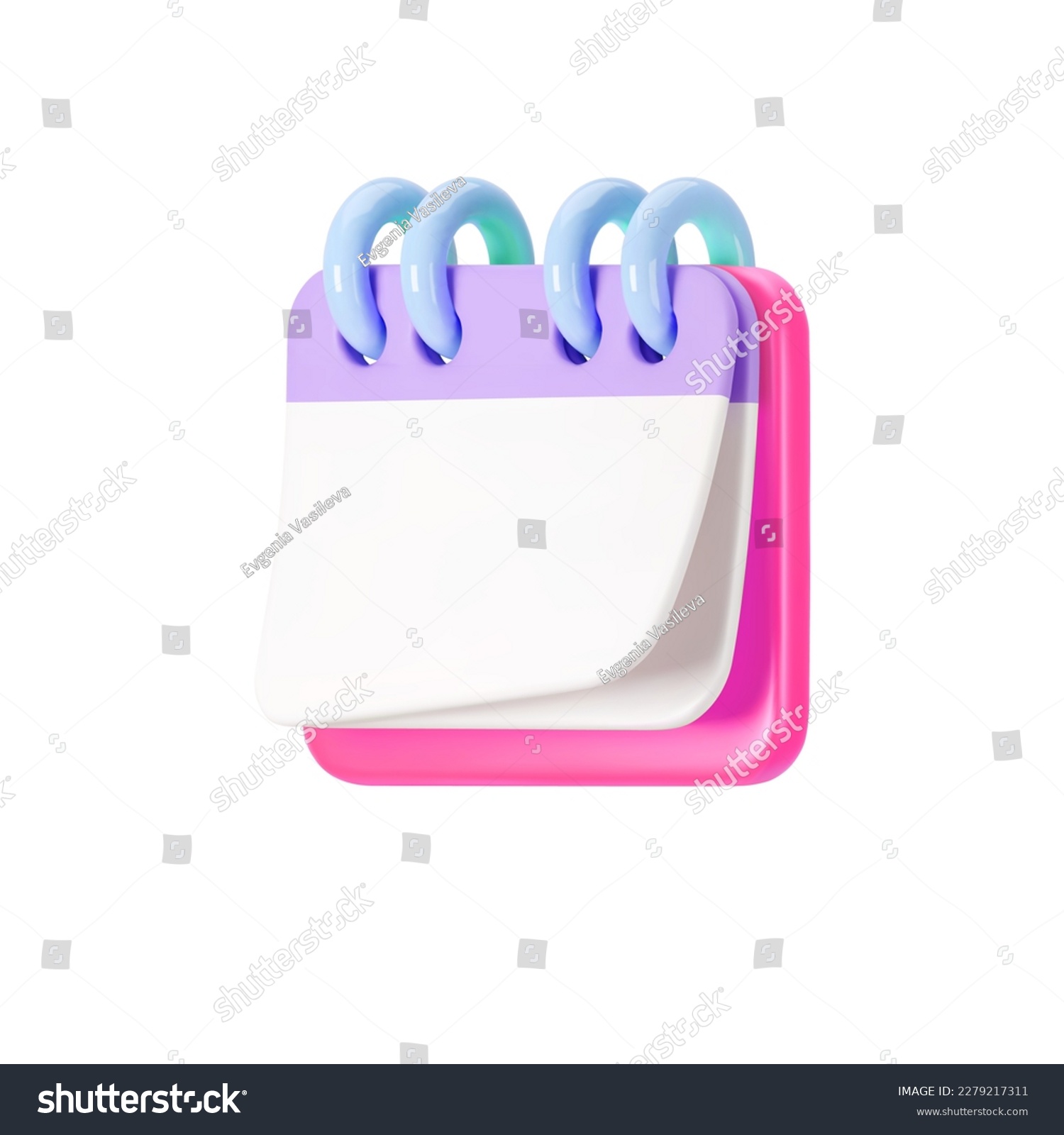 SVG of 3d pink calendar icon with flipping pages and rings isolated on gray background. Render of daily schedule planner. Calendar events plan, work planning concept. 3d cartoon simple vector illustration svg