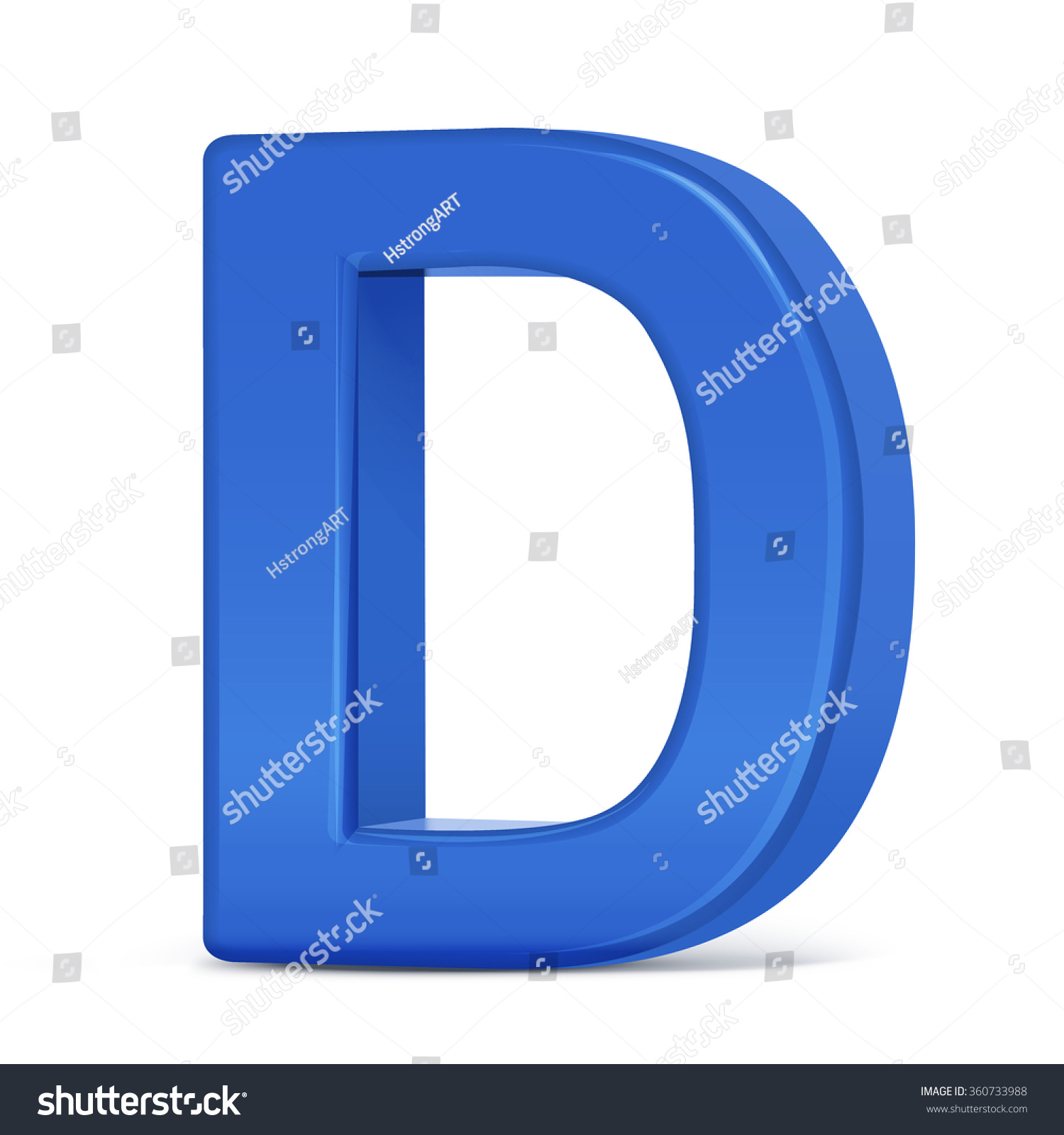 3d Plastic Blue Letter D Isolated On White Background Stock Vector ...