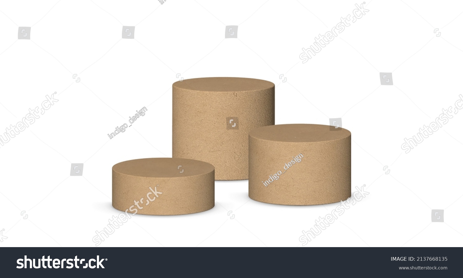 SVG of 3d podium platform cylinders vector illustration. Realistic cardon paper pedestal stages for product presentation. svg