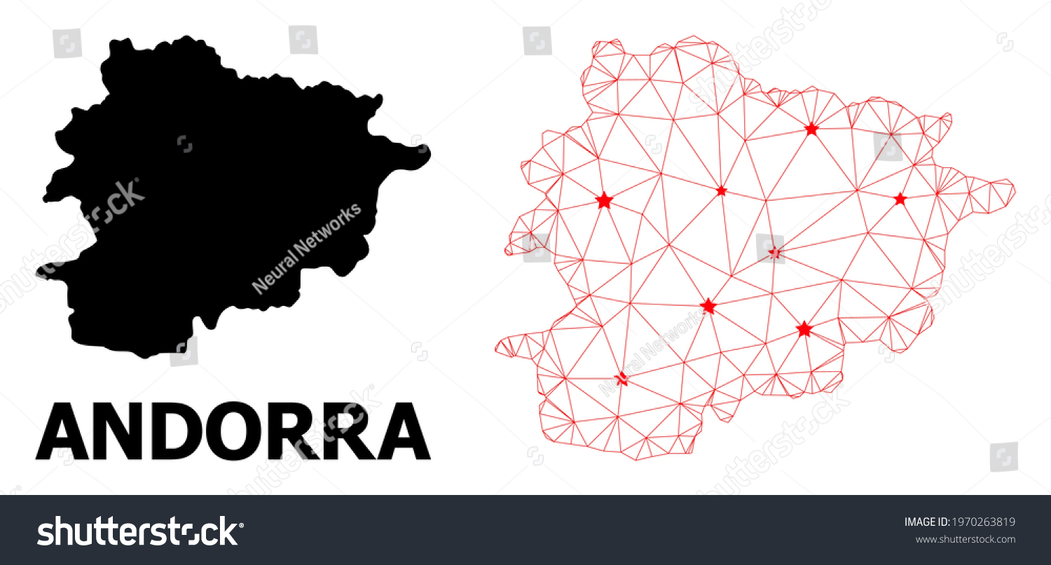 2d Polygonal Solid Map Andorra Vector Stock Vector Royalty Free   Stock Vector  D Polygonal And Solid Map Of Andorra Vector Structure Is Created From Map Of Andorra With Red 1970263819 