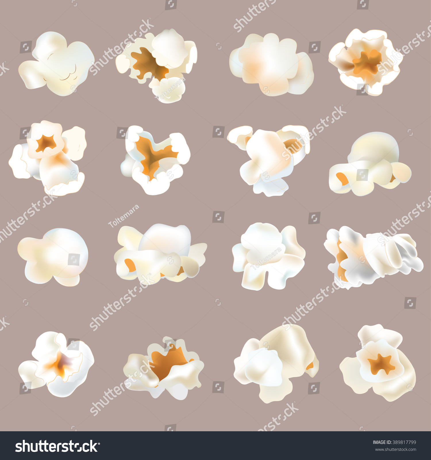 3d Popcorn Shrimps Set Isolated Popcorn Stock Vector (royalty Free 