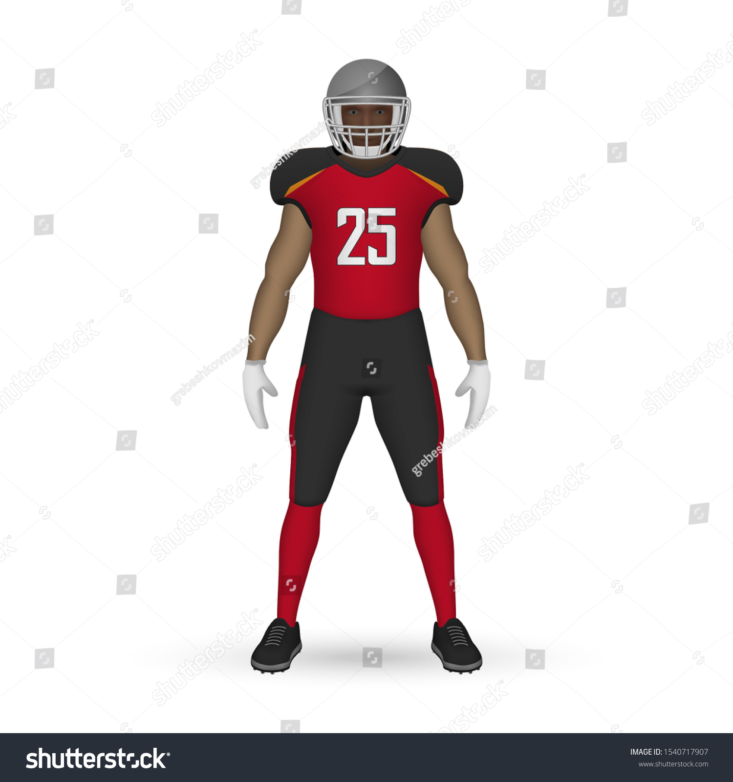 SVG of 3D realistic American football player, Team Kit template design Tampa Bay Buccaneers svg