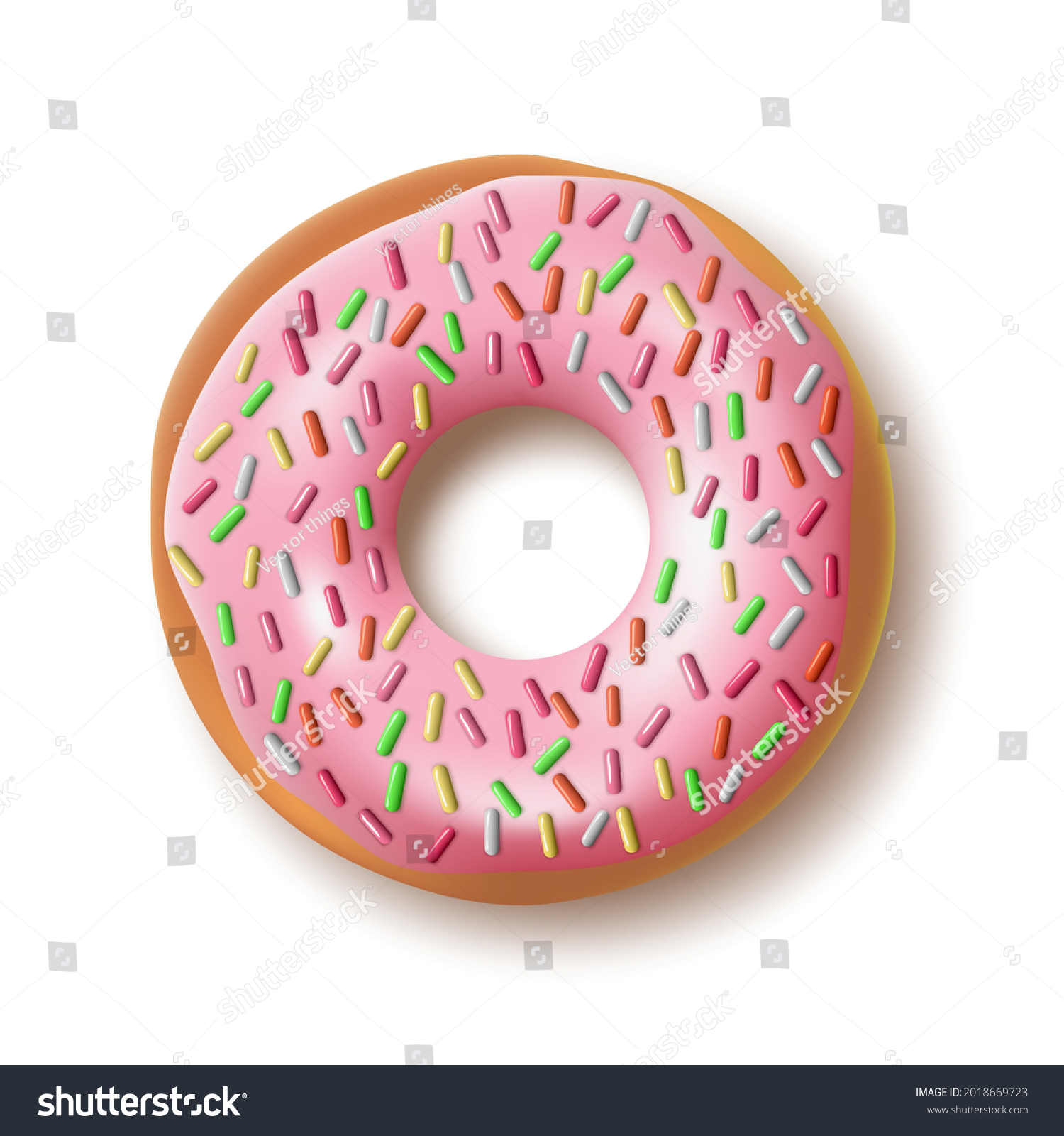 3d Realistic Donut Sprinkles Isolated On Stock Vector (Royalty Free ...