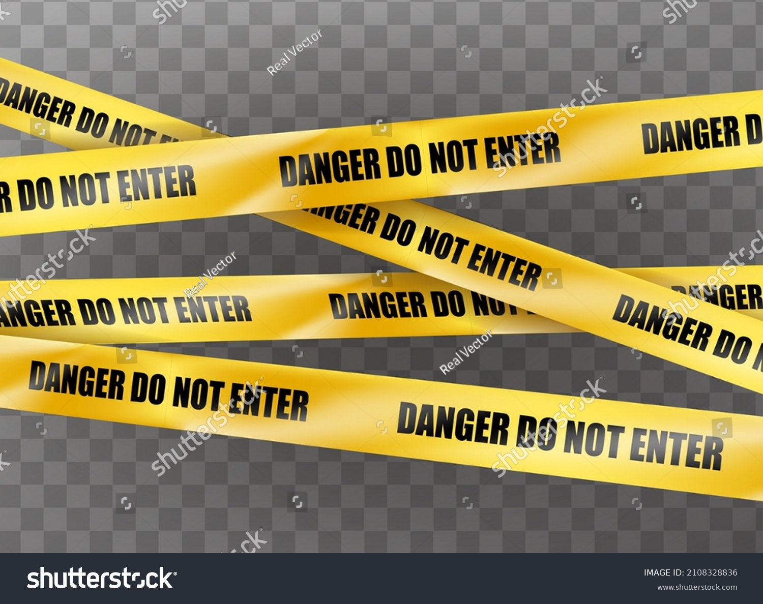 SVG of 3d realistic icon. Yellow ribbon danger do not enter. Warning signs. svg