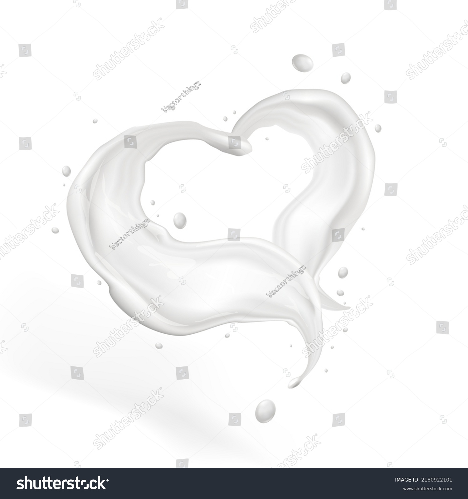 SVG of 3D Realistic Milk Splash With Heart Shape. EPS10 Vector svg