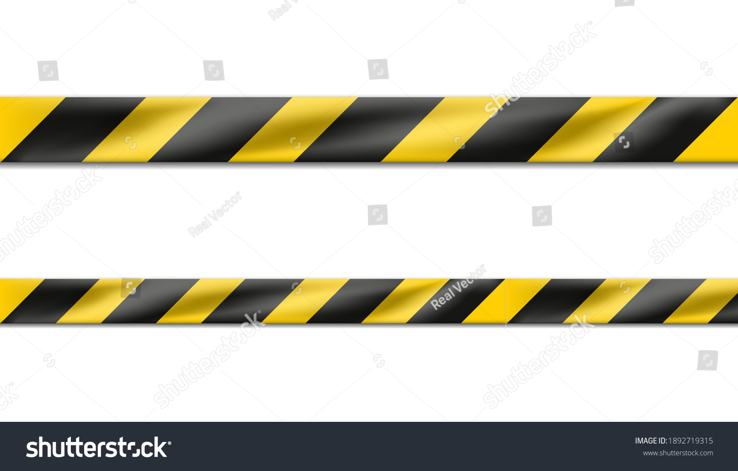SVG of 3d realistic vector hazard black and yellow striped ribbon, caution tape of warning signs for crime scene or construction area.  Isolated on white. svg