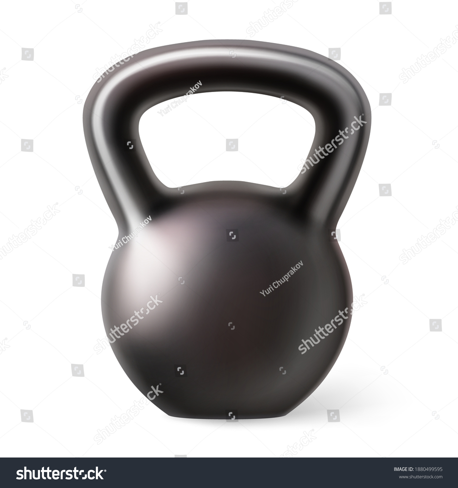 3d Realistic Vector Illustration Black Kettlebell Stock Vector (royalty 