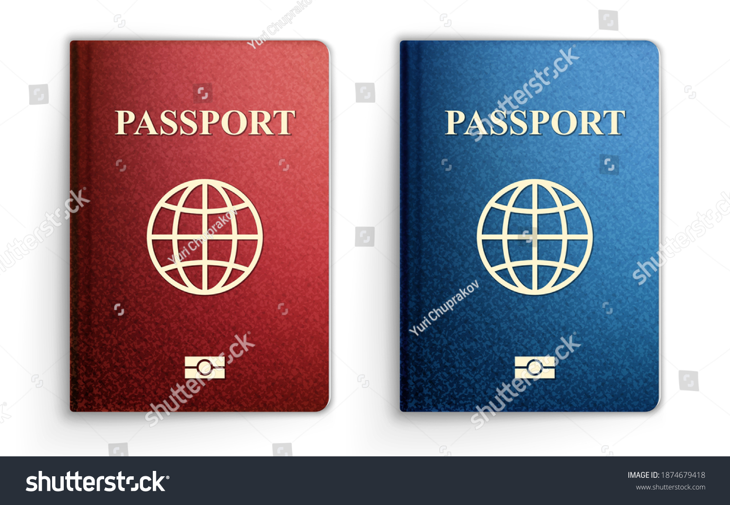 3d Realistic Vector Illustration Set Passports Stock Vector Royalty