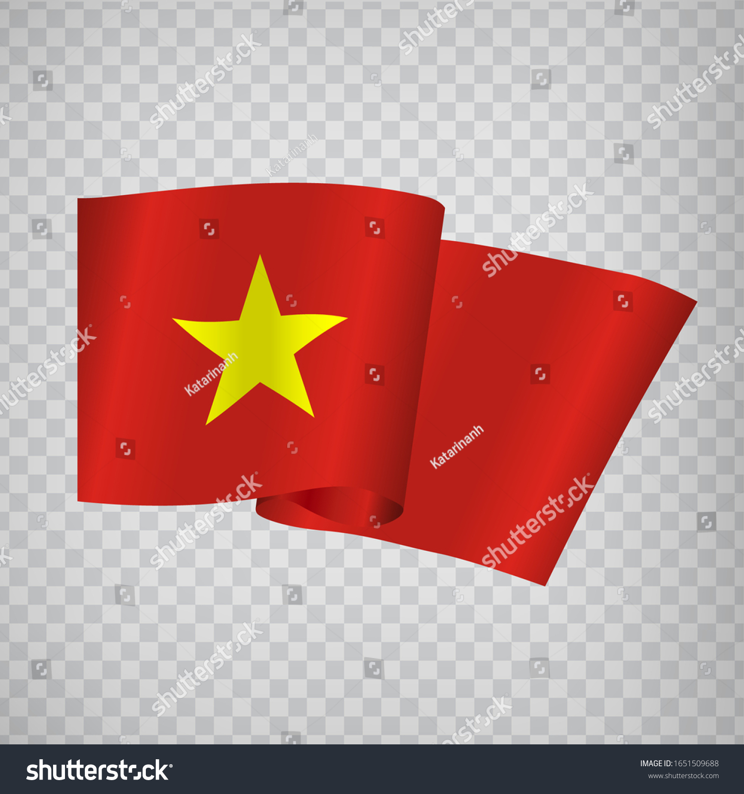 3d Realistic Waving Flag Vietnam On Stock Vector (Royalty Free ...