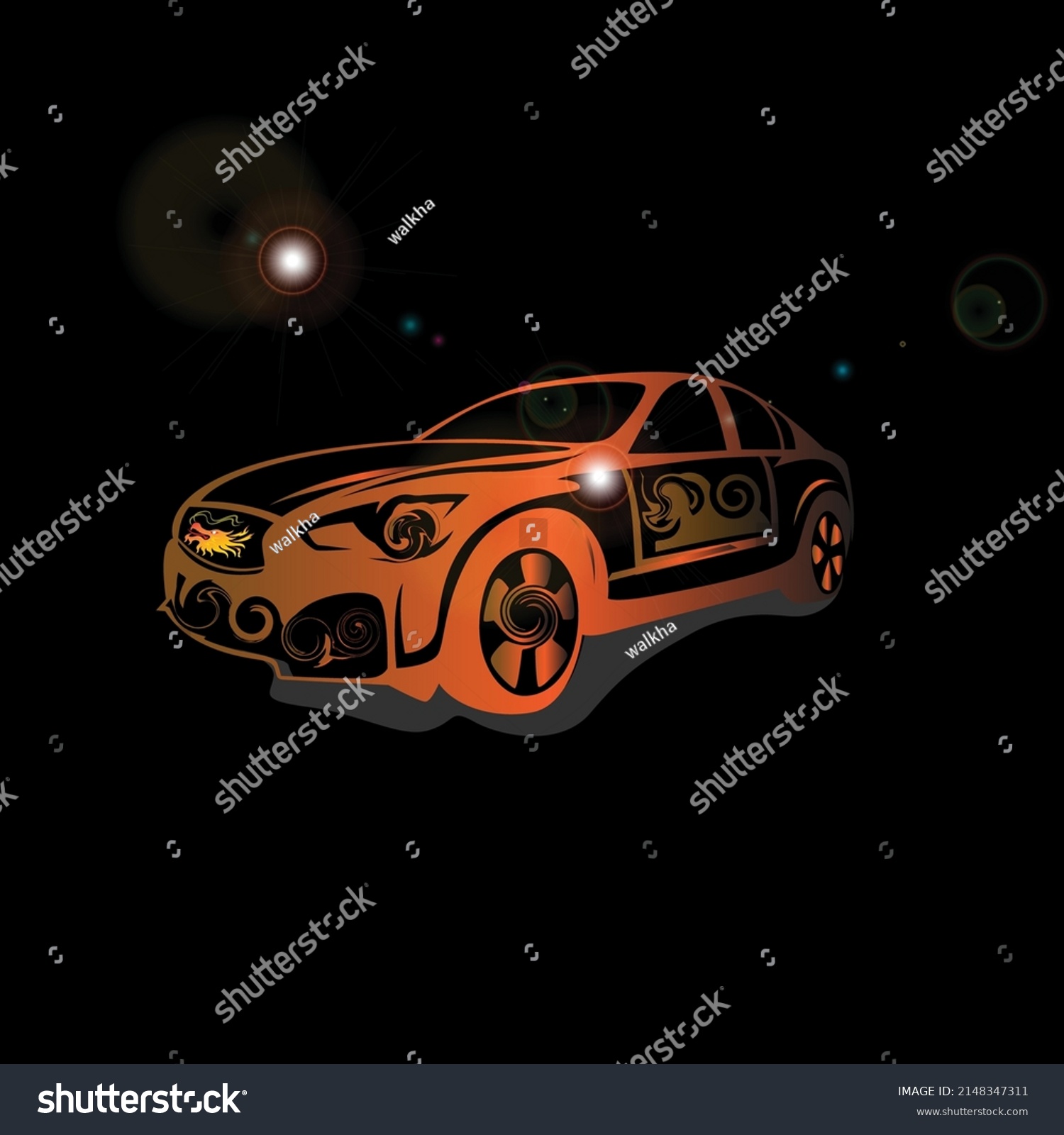 SVG of 3D rendering of a brand-less generic concept car in studio environment. - No trademark issues as the car is my own design. The car does not exist in real life. svg