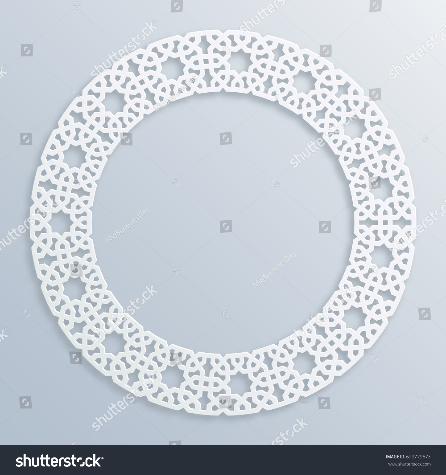 oval template frame picture vector Vignette Stock Round White Vector Frame Islamic 3d