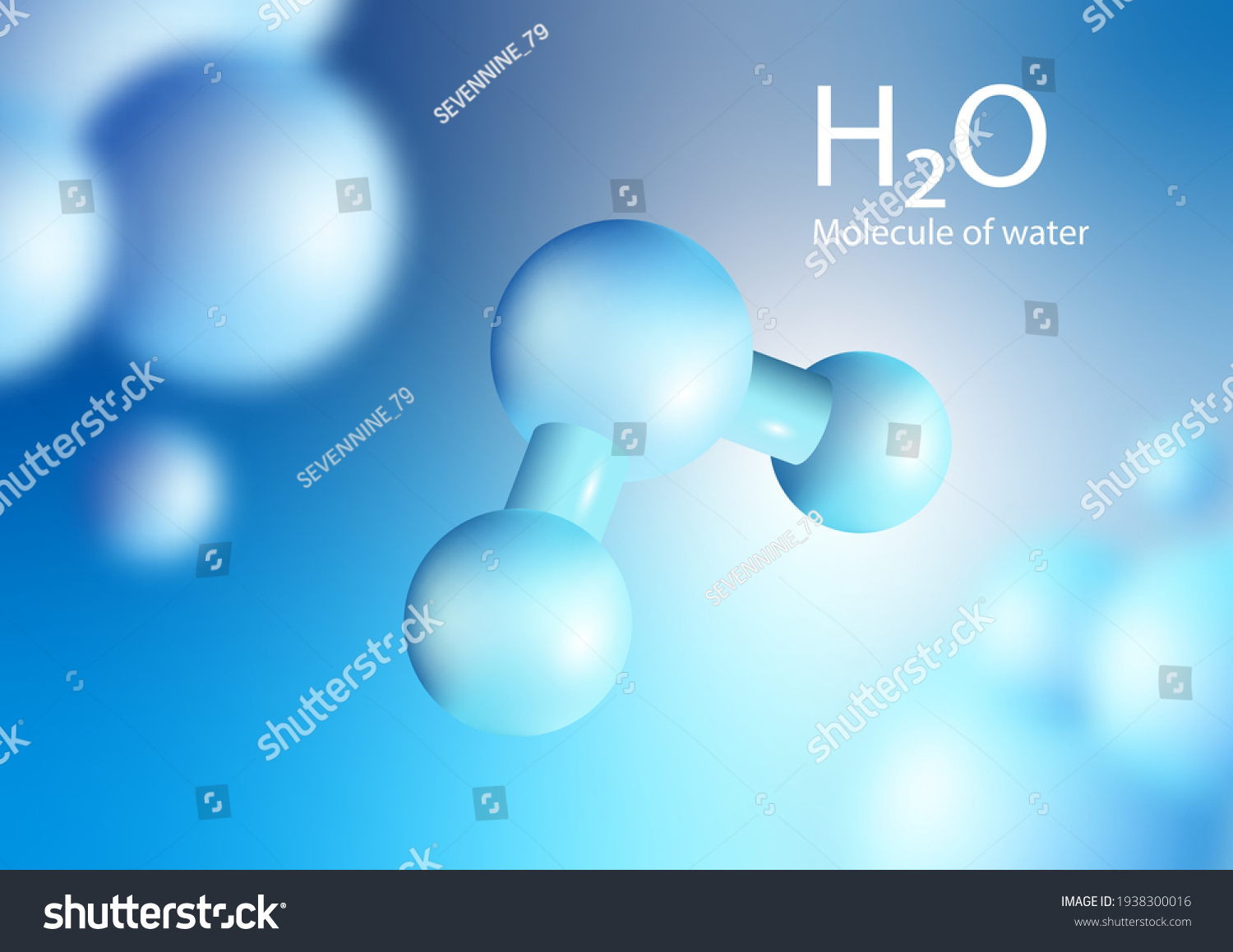 3d Shape Water Molecule H2o Chemical Stock Vector (Royalty Free ...