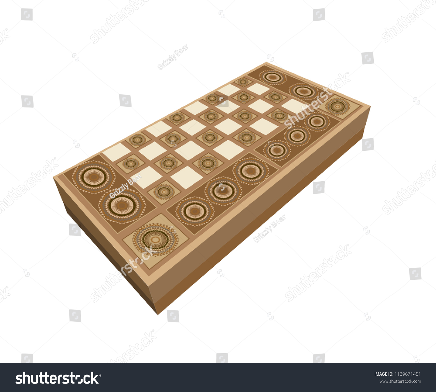 SVG of 3D Traditional Backgammon, Turkish, Lebanese, Arabic Game Board - Vector Illustration Isolated Icon svg