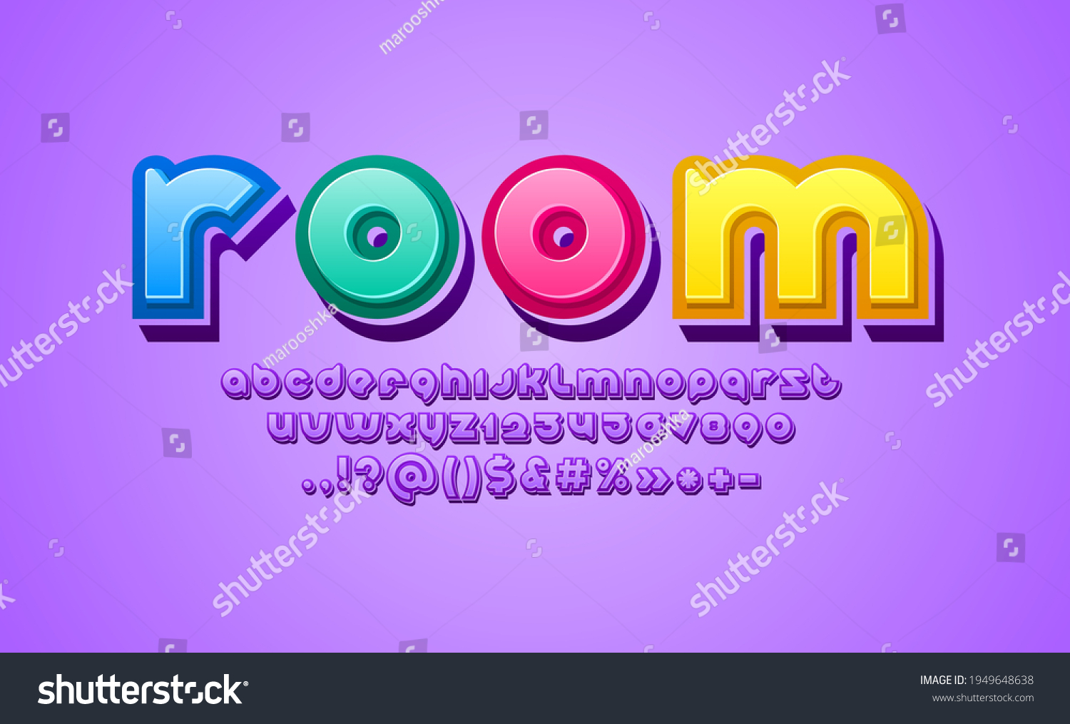 SVG of 3D trendy font, bright rounded alphabet, letters (A, B, C, D, E, F, G, H, I, J, K, L, M, N, O, P, Q, R, S, T, U, V, W, X, Y, Z) and numbers (0, 1, 2, 3, 4, 5, 6, 7, 8, 9), vector illustration 10eps svg