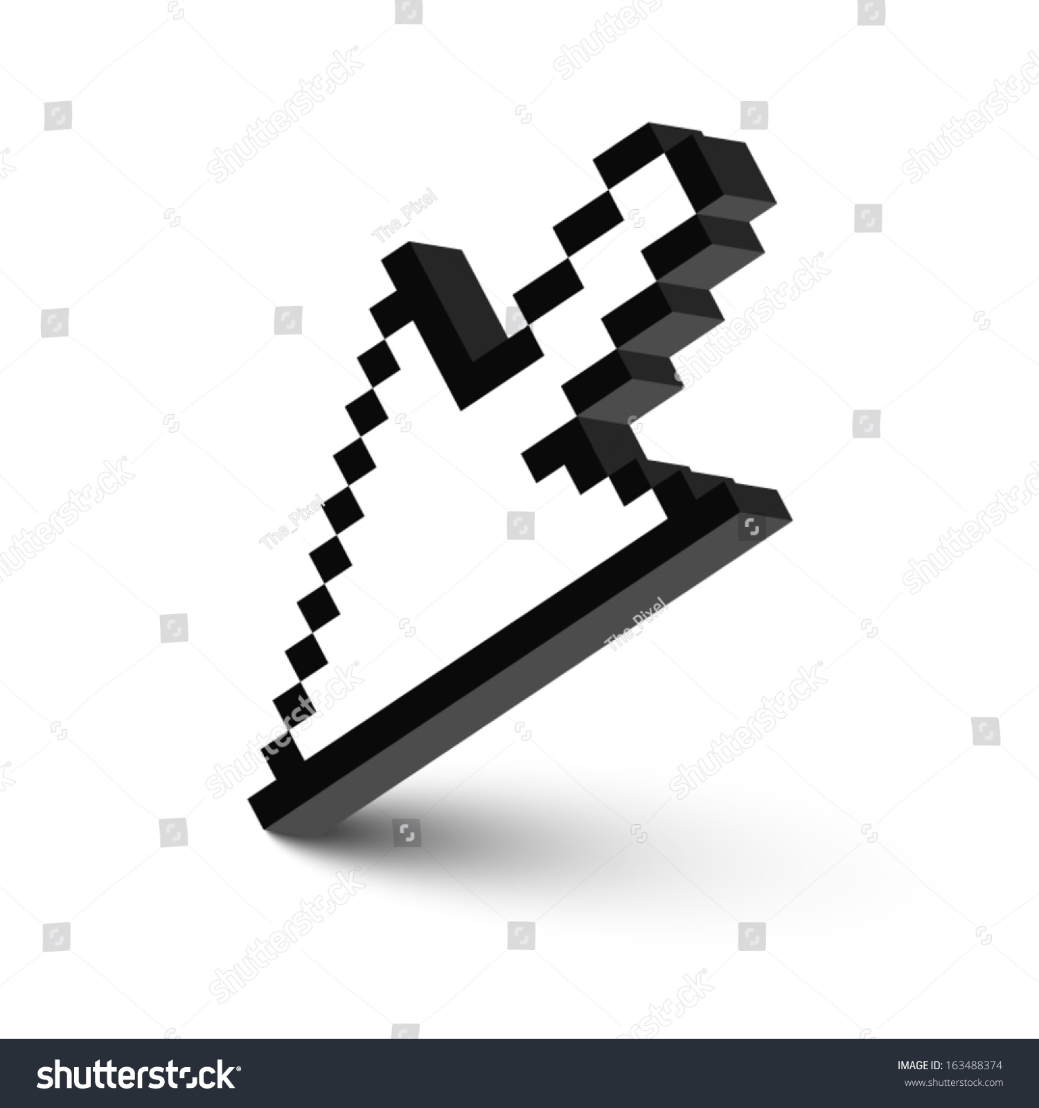 3d Upside-Down Mouse Arrow Cursor With Shadow Stock Vector Illustration ...