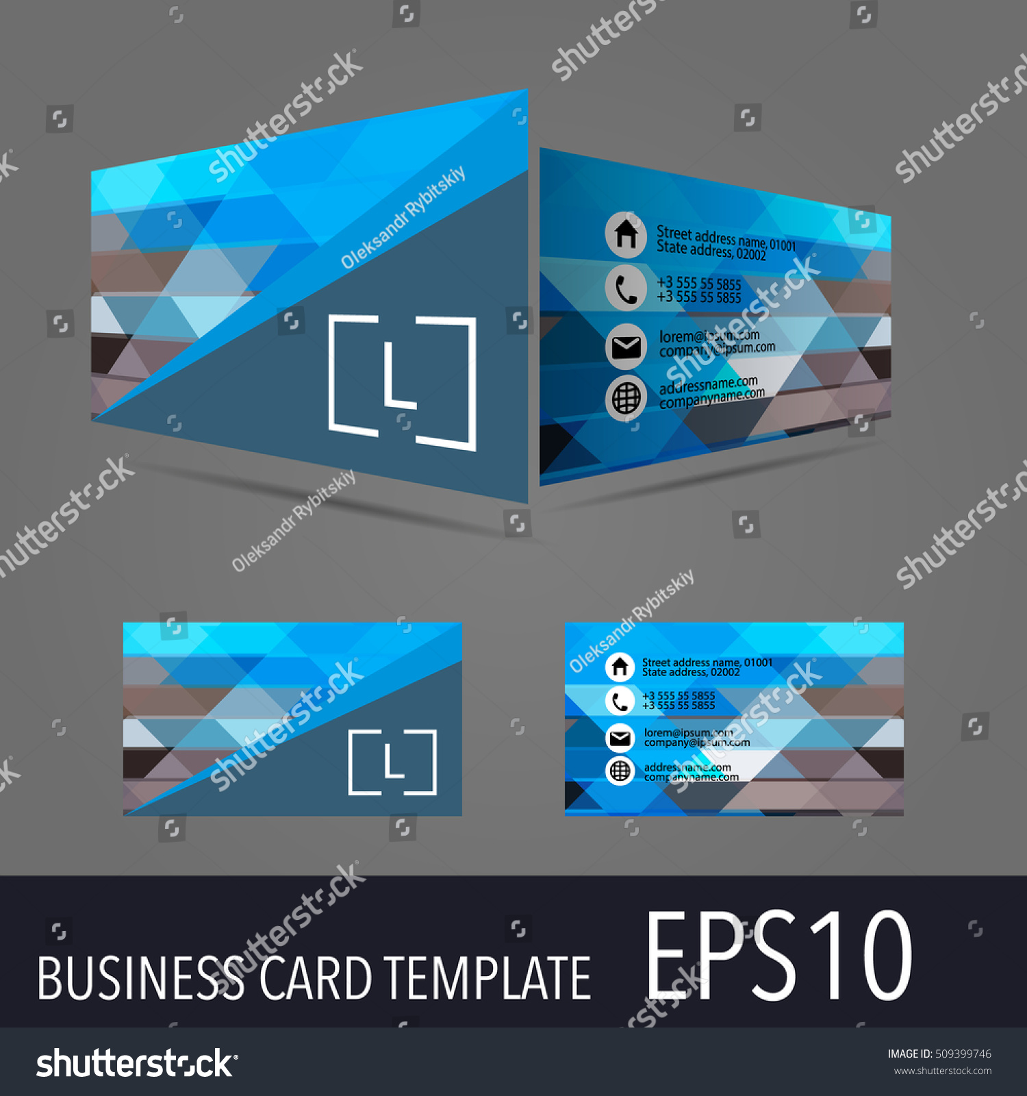 3 d vector business card template modern stock vector royalty free