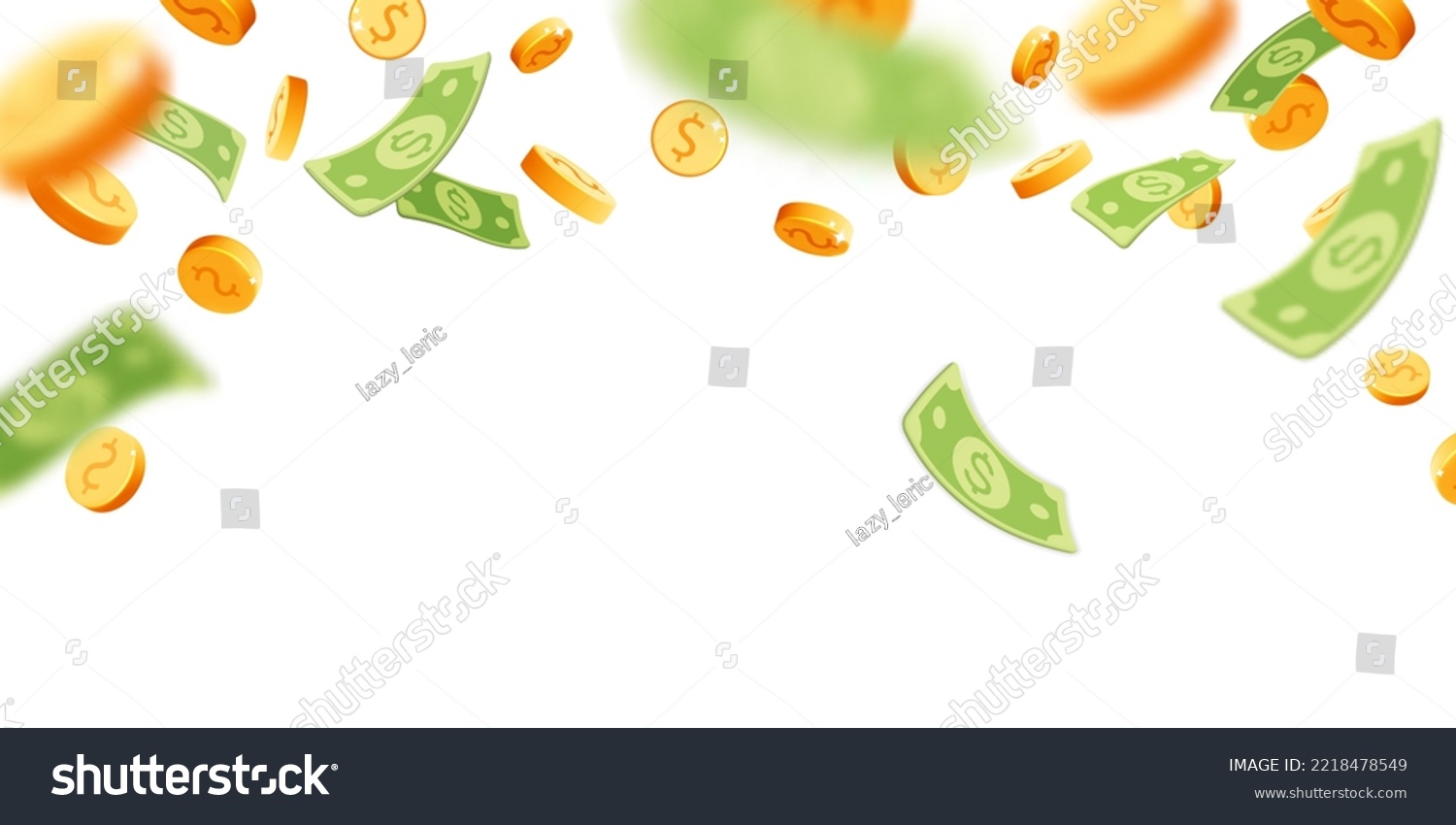 SVG of 3d vector floating in the air gold rain coins and green dollar paper currency banner design. Realistic render falling down or explosion money. Casino, jack pot, gold mine wealth, cash back concept. svg