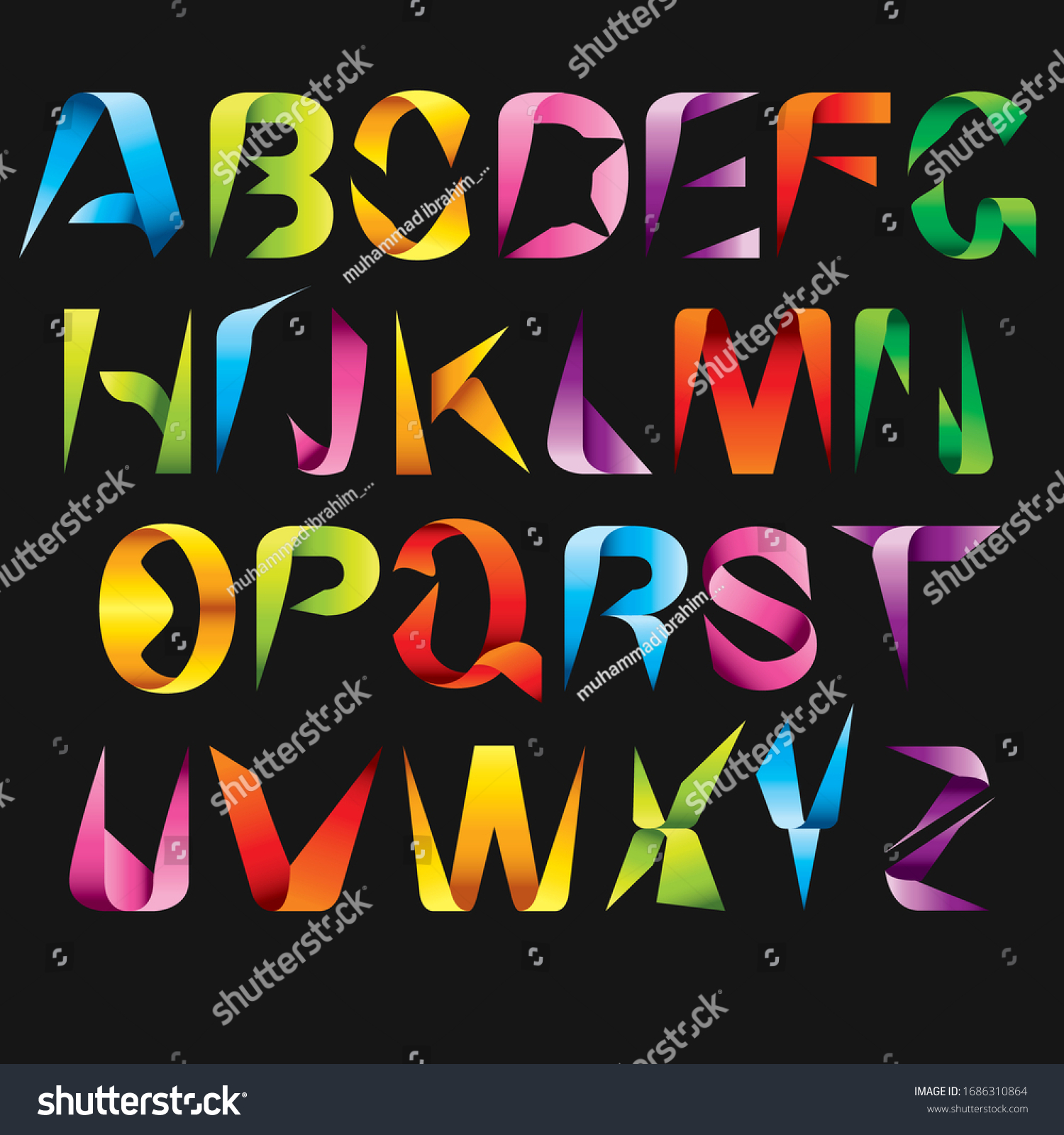 3d Vector Fonts Vector Font Design 库存矢量图（免版税）1686310864 Shutterstock