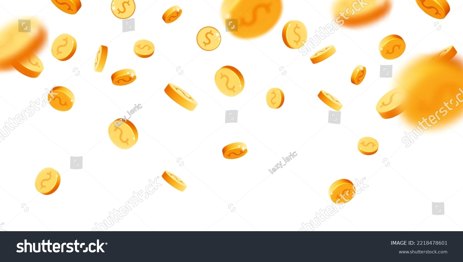SVG of 3d vector gold rain coins floating in the air banner design. Realistic render falling down metal round dollars isolated on white background. Casino, jack pot, gold mine wealth, cash back concept. svg
