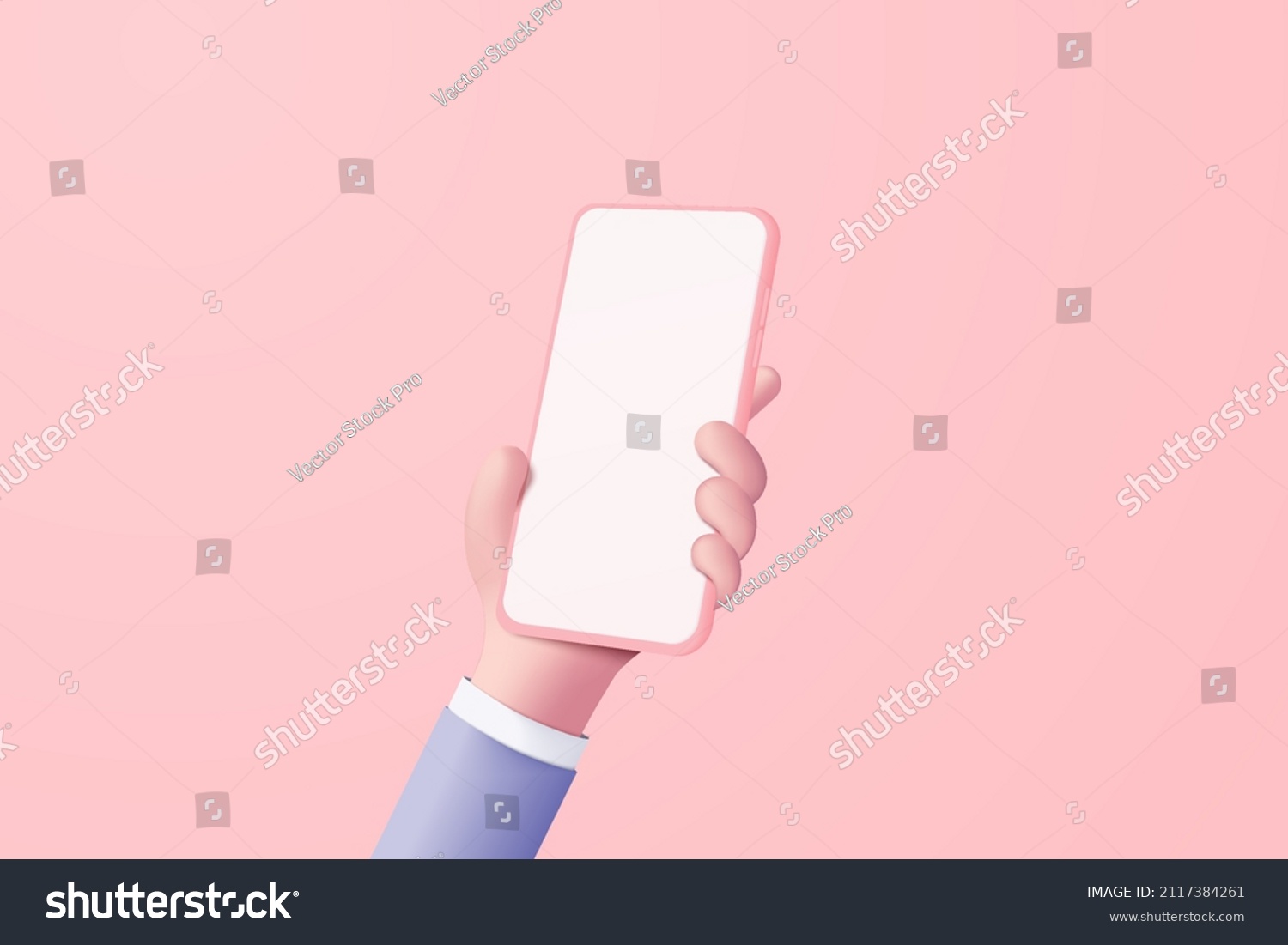 3d Vector Hand Holding Mobile Phone Stock Vector (Royalty Free ...