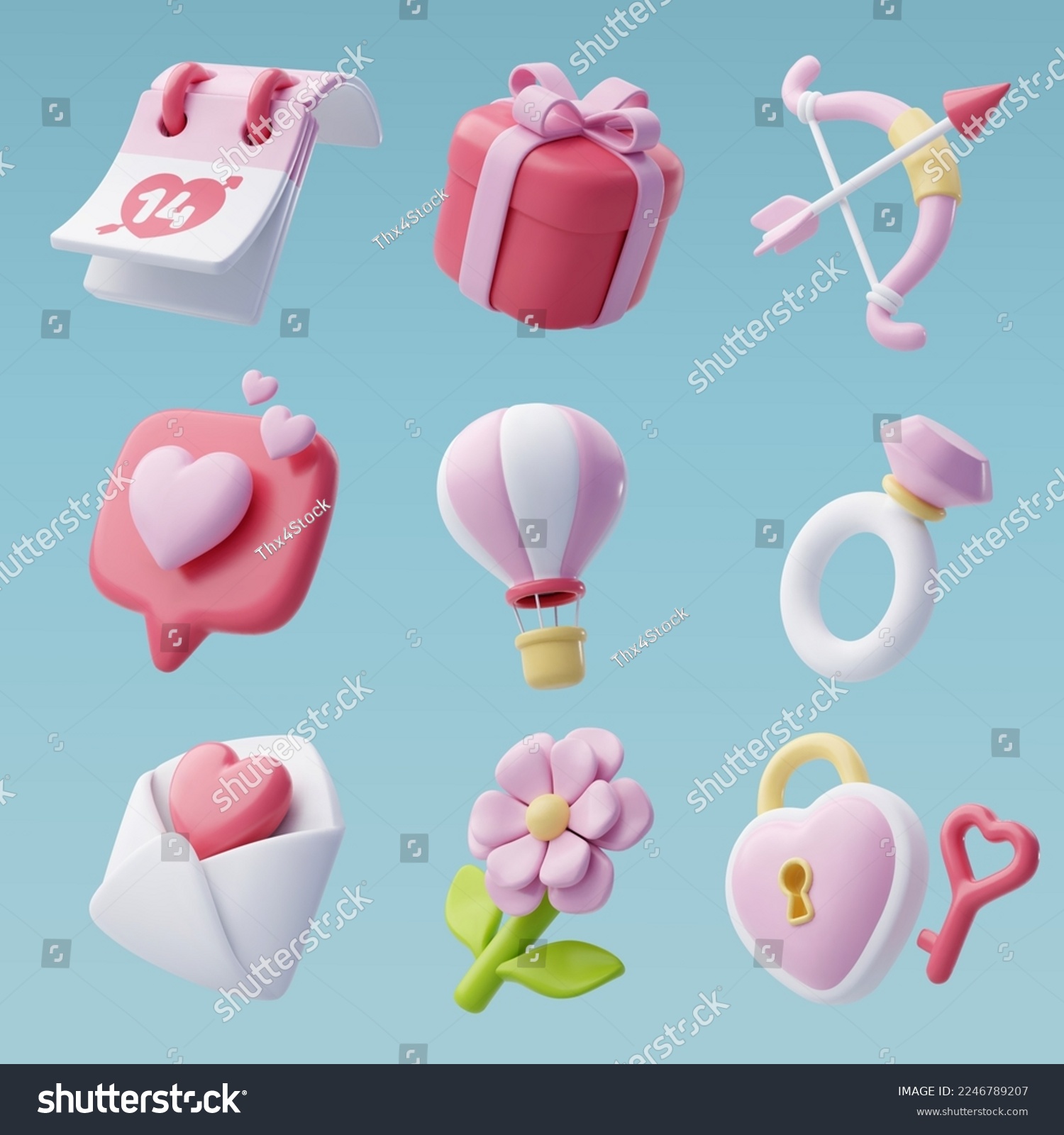 SVG of 3d Vector icon set of Valentine's day and love anniversary, Valentine's Day Concept. Eps 10. svg