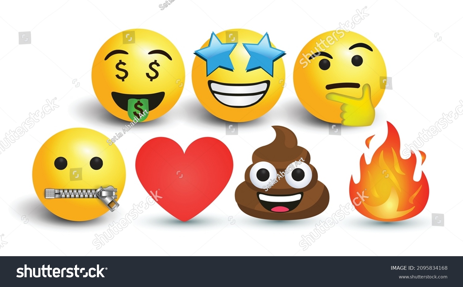 SVG of 3d vector round yellow cartoon bubble emoticons social media Facebook Instagram Whatsapp chat comment reactions, icon template face money, zip, thinking fire star love heart emoji character message svg