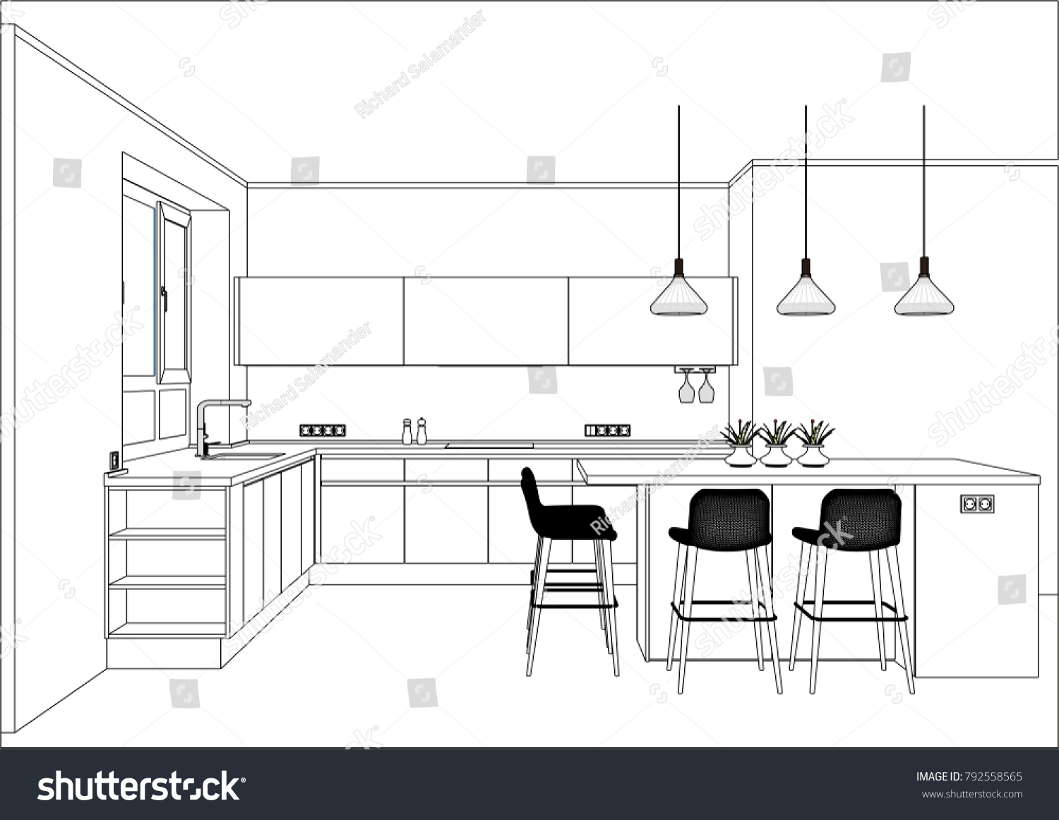 Featured image of post Modern Kitchen Design Sketch