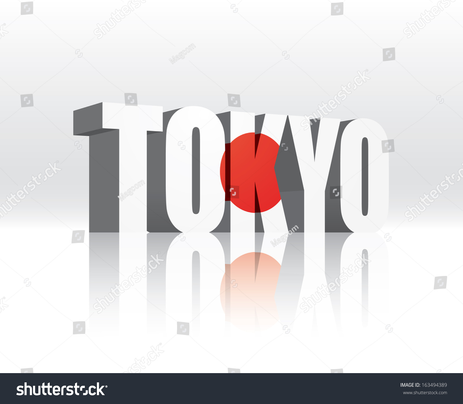 3d Vector Tokyo (Japan) Word Text Flag - 163494389 : Shutterstock