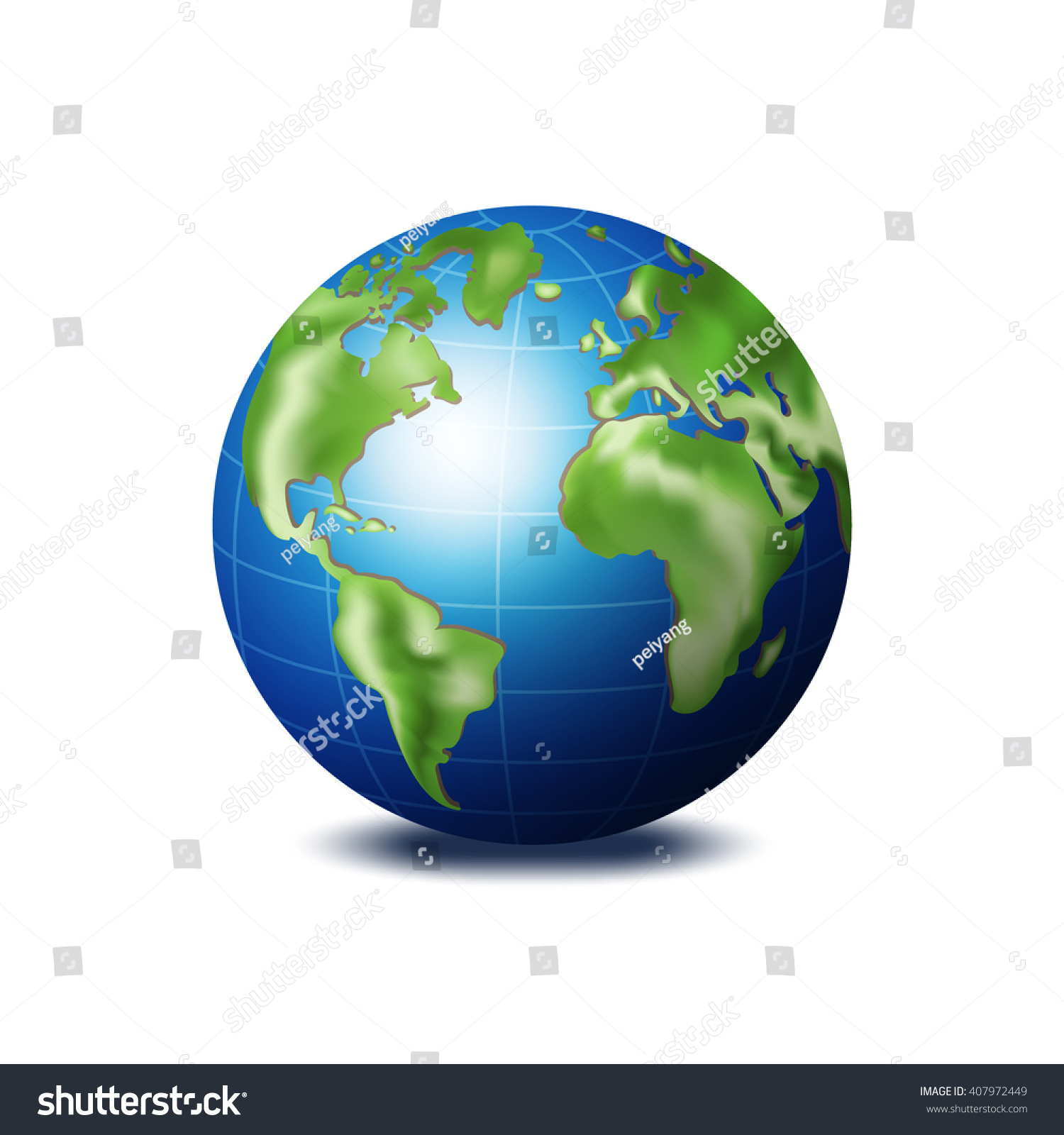 Download 3d View Earth World Globe Vector Stock Vector 407972449 ...