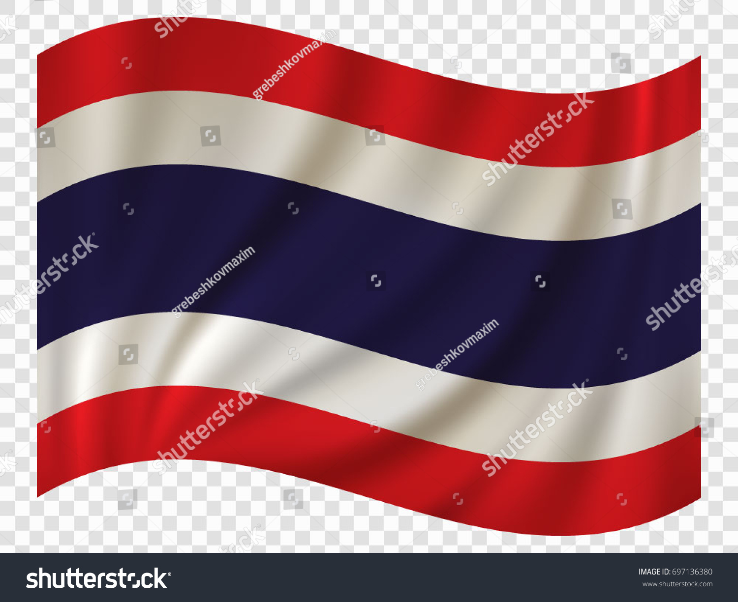 3d Waving Flag Thailand Vector Illustration Stock Vector Royalty Free