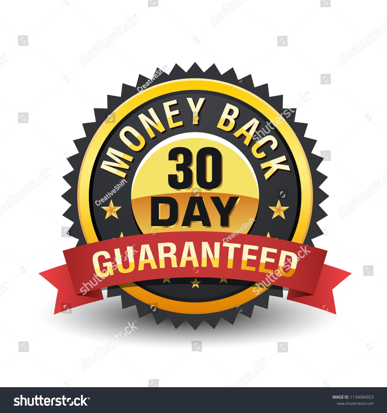 30 Day Money Back Guarantee Badge Stock Vector Royalty Free