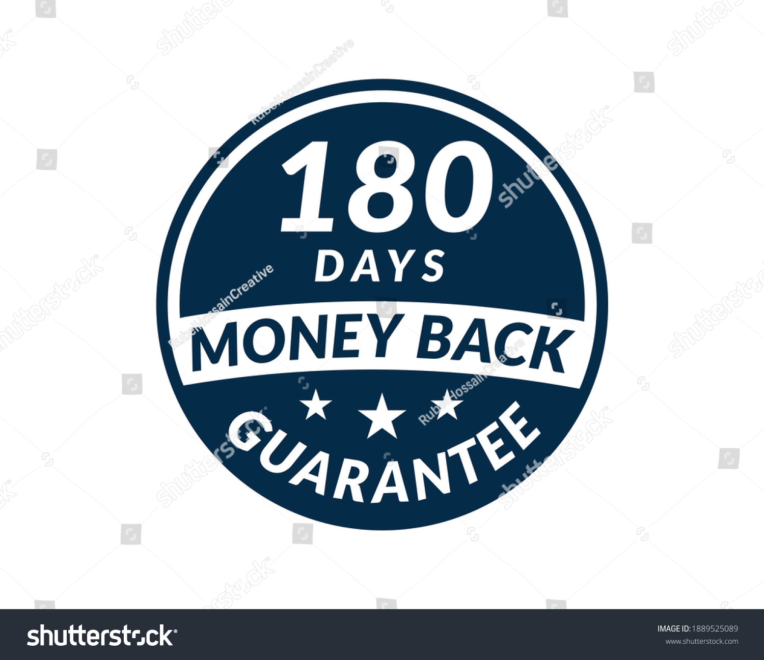 180 Day Money Back Guarantee Label Stock Vector (Royalty Free ...