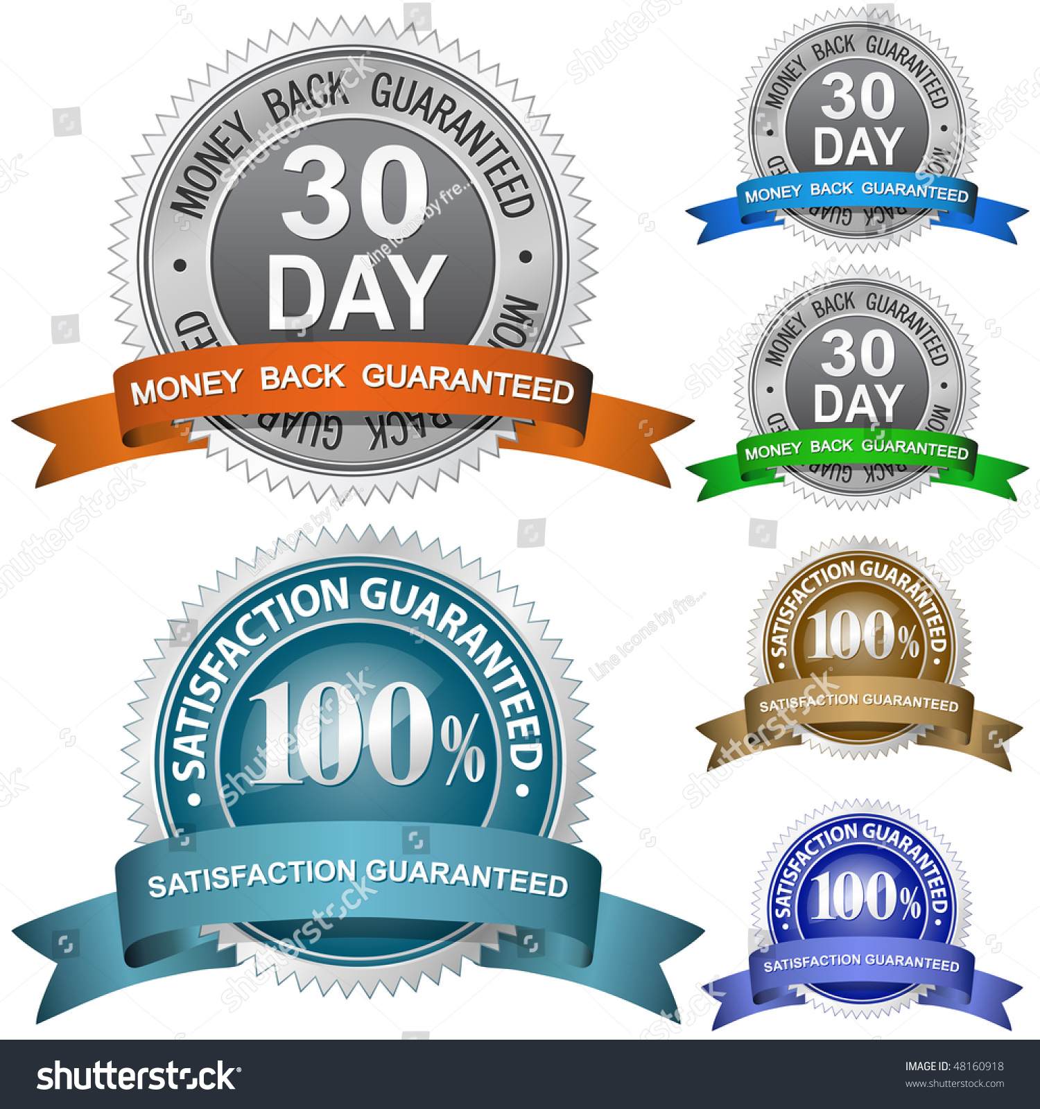 30 Day Money Back Guaranteed And 100% Satisfaction Guaranteed Sign Set ...