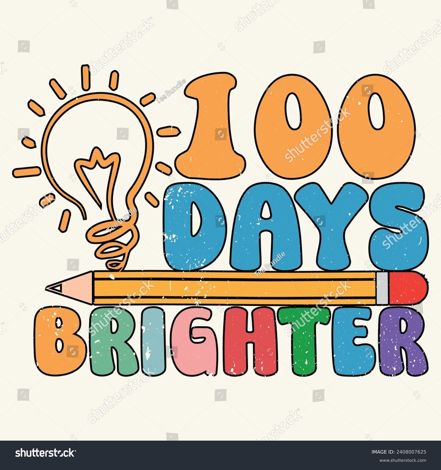 SVG of 100 Day's of brighter, Designs Bundle, Streetwear T-shirt Designs Artwork Set, Graffiti Vector Collection for Apparel and Clothing Print.. svg