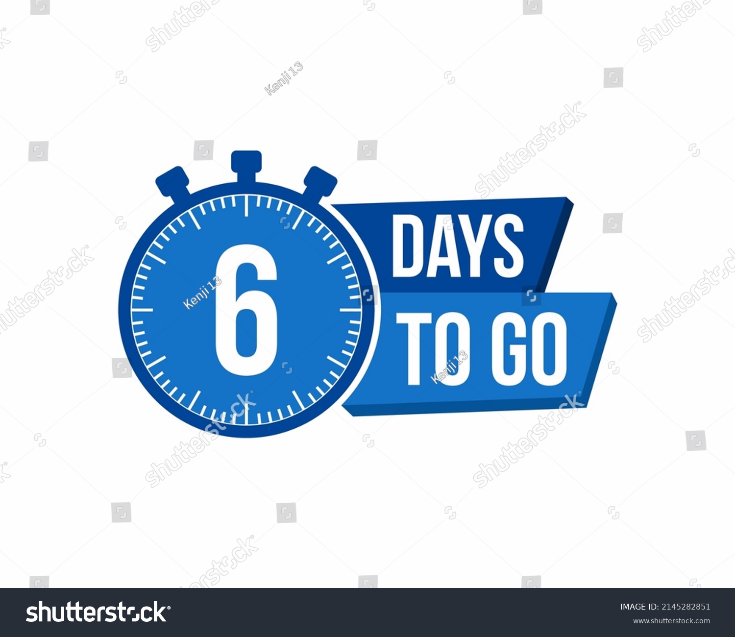 6 Day Go Countdown Timer Clock Stock Vector (Royalty Free) 2145282851 ...