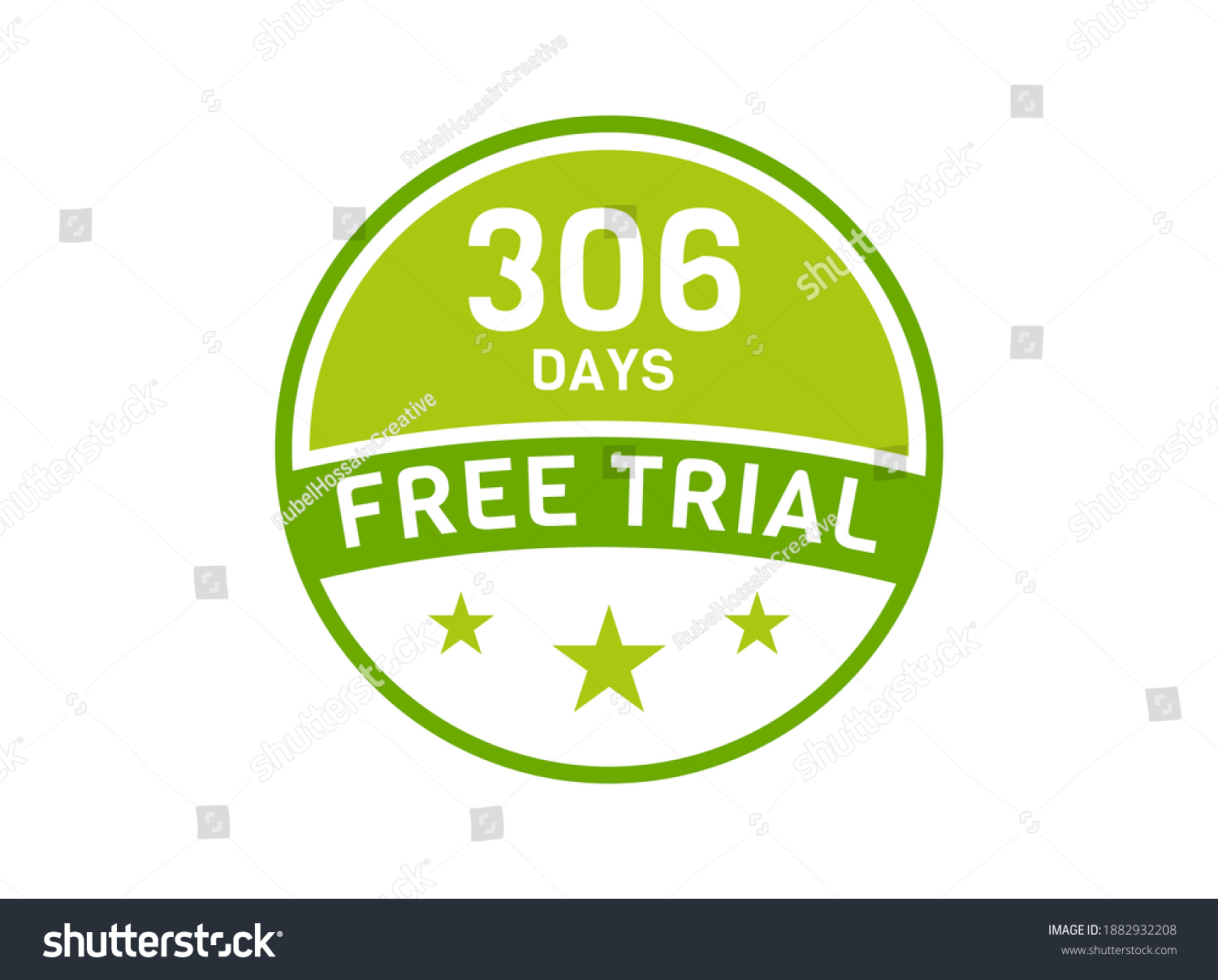 SVG of 306 days free trial. 306 day Free trial badges svg