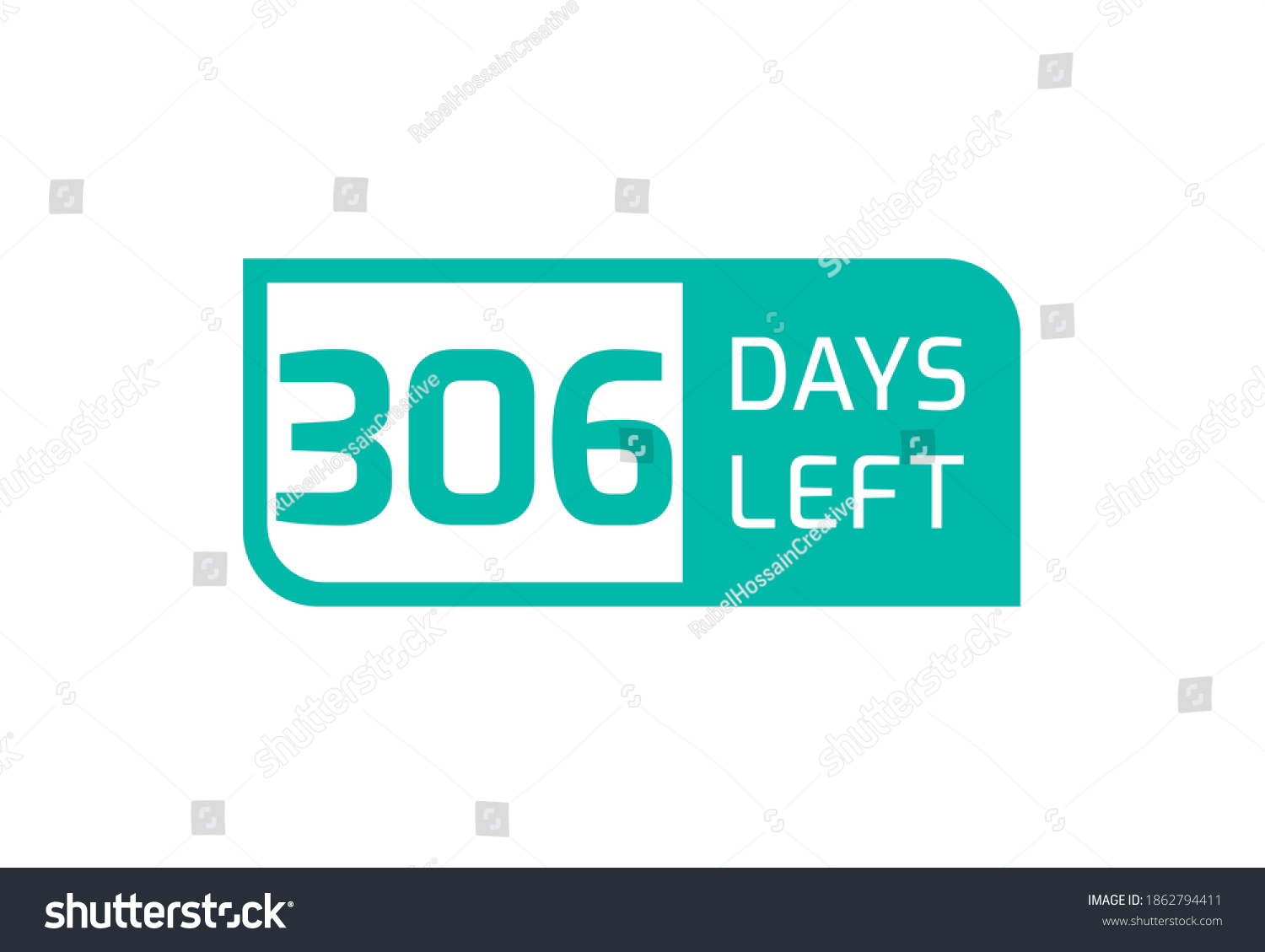 SVG of 306 Days Left banner on white background, 306 Days Left to Go svg