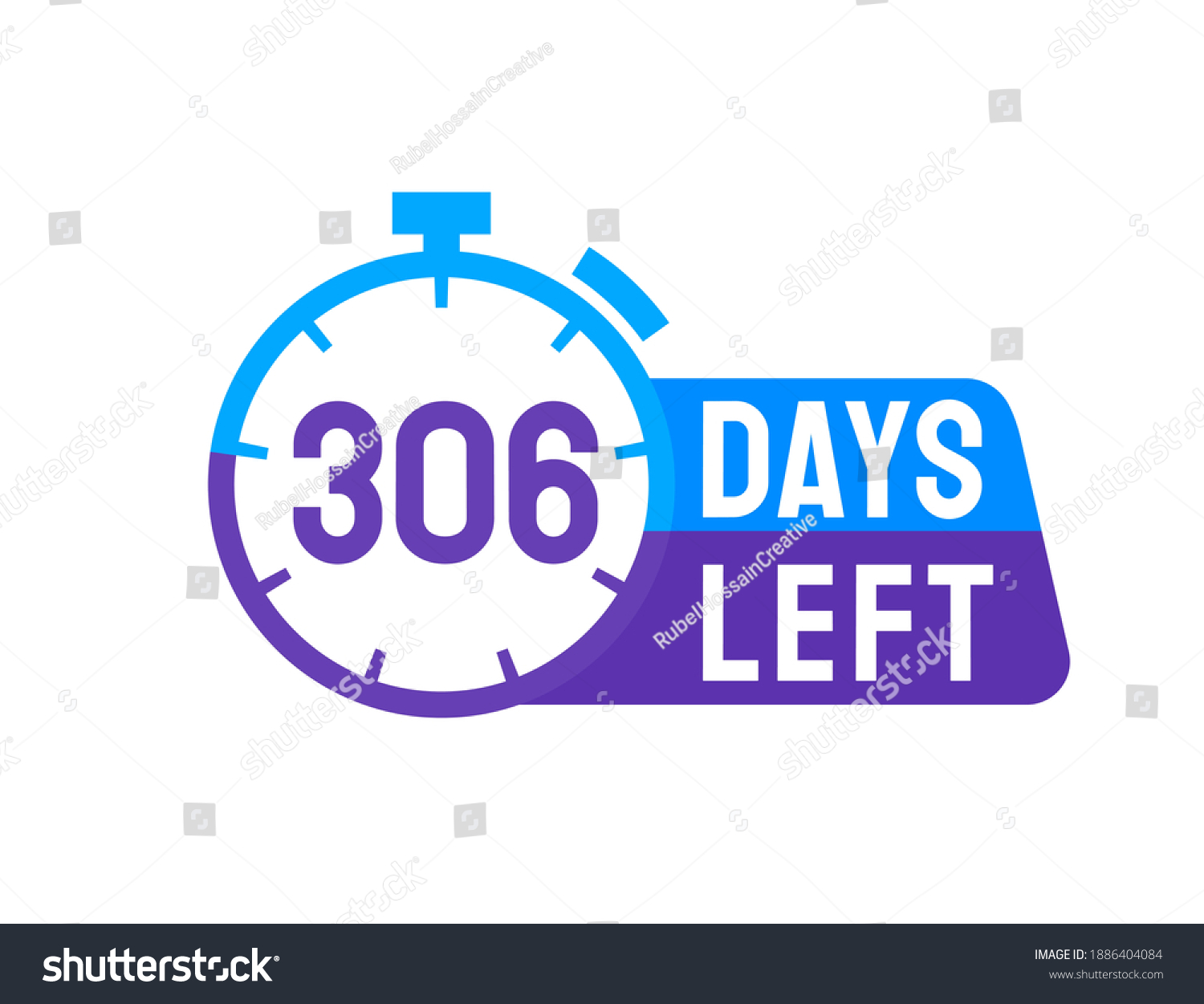 SVG of 306 Days Left labels on white background. Days Left icon svg