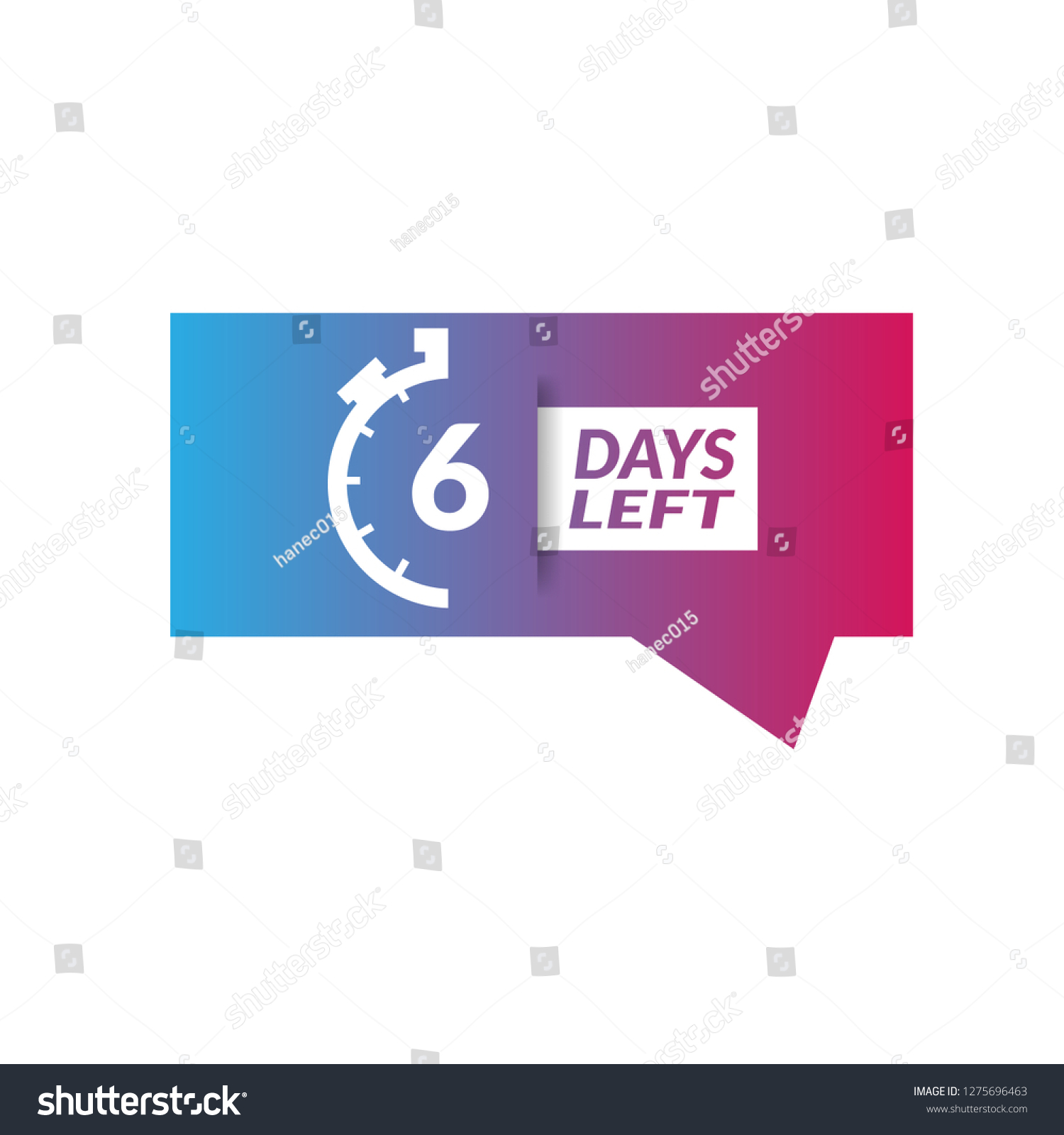 6 Days Left Sign Stock Vector (Royalty Free) 1275696463 | Shutterstock