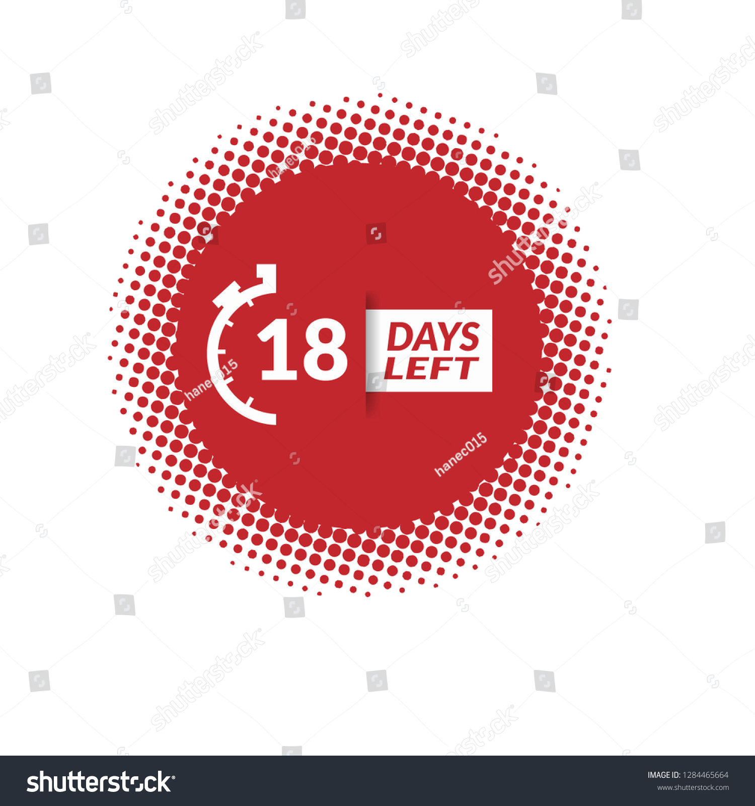 18 Days Left Sign Emblem Label Stock Vector (Royalty Free) 1284465664