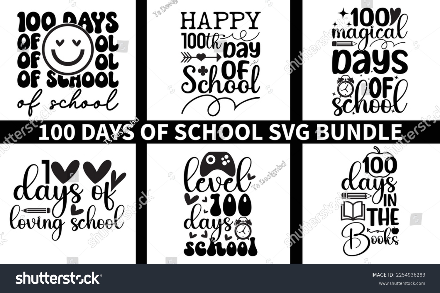 SVG of 100 days of school svg design bundle,100th days,vector,svg,eps svg