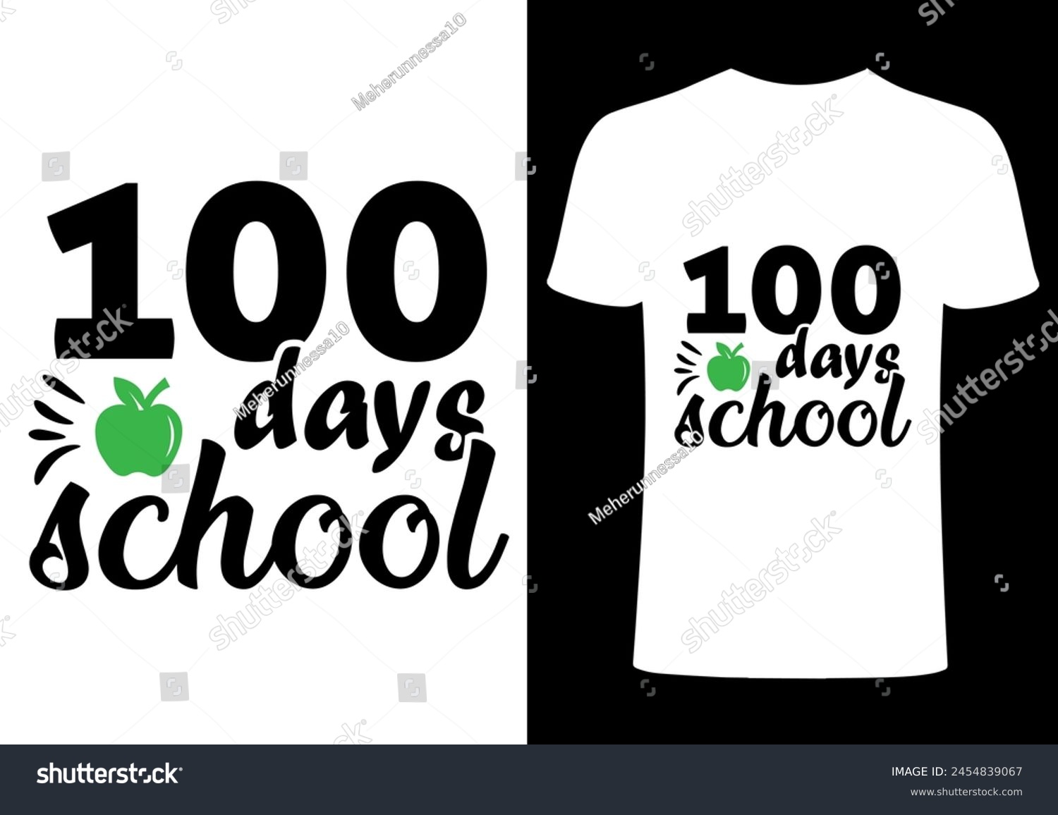 SVG of 100 days school T shirt .Back to school  T shirt Design, Vector Teacher T shirt ,creative Teach Collection, teachers day illustration , Teacher's Day T shirt. Teacher typography.  svg