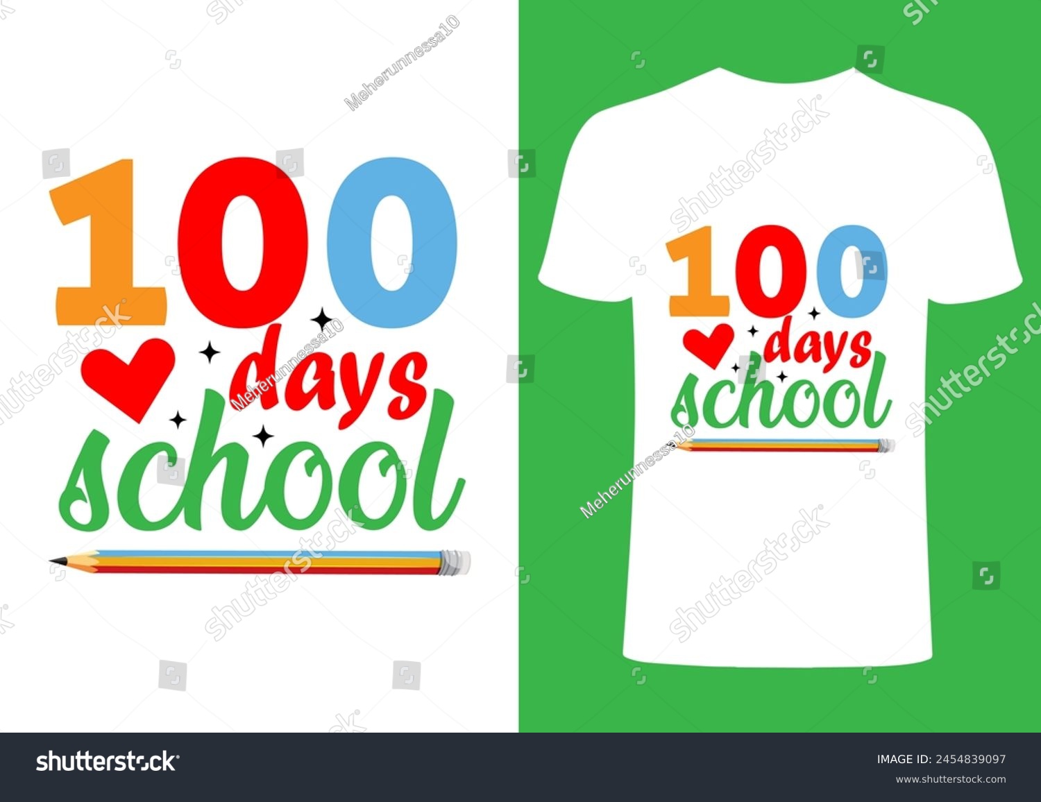 SVG of 100 days  school T shirt .Back to school  T shirt Design, Vector Teacher T shirt ,creative Teach Collection, teachers day illustration , Teacher's Day T shirt. Teacher typography. svg