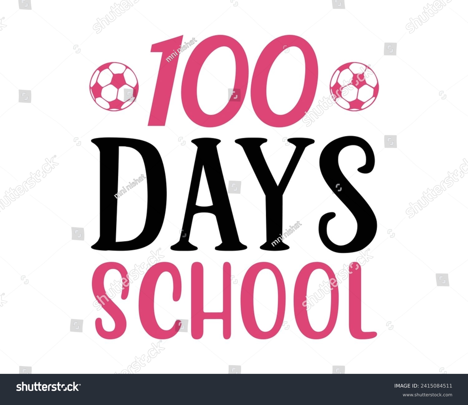 SVG of 100 days school typography design svg