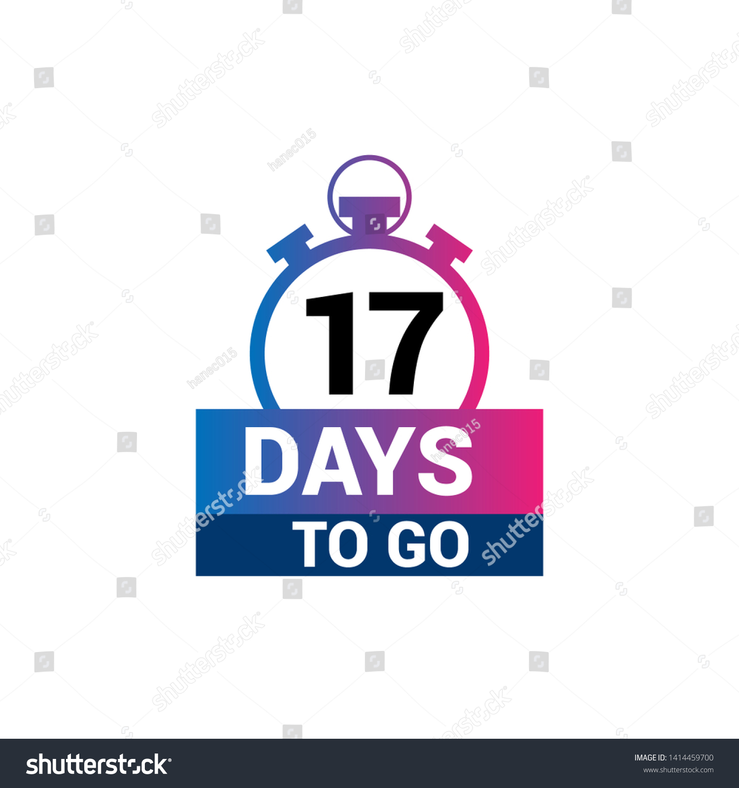 17 Days Go Banner Flat Style Stock Vector (Royalty Free) 1414459700 ...