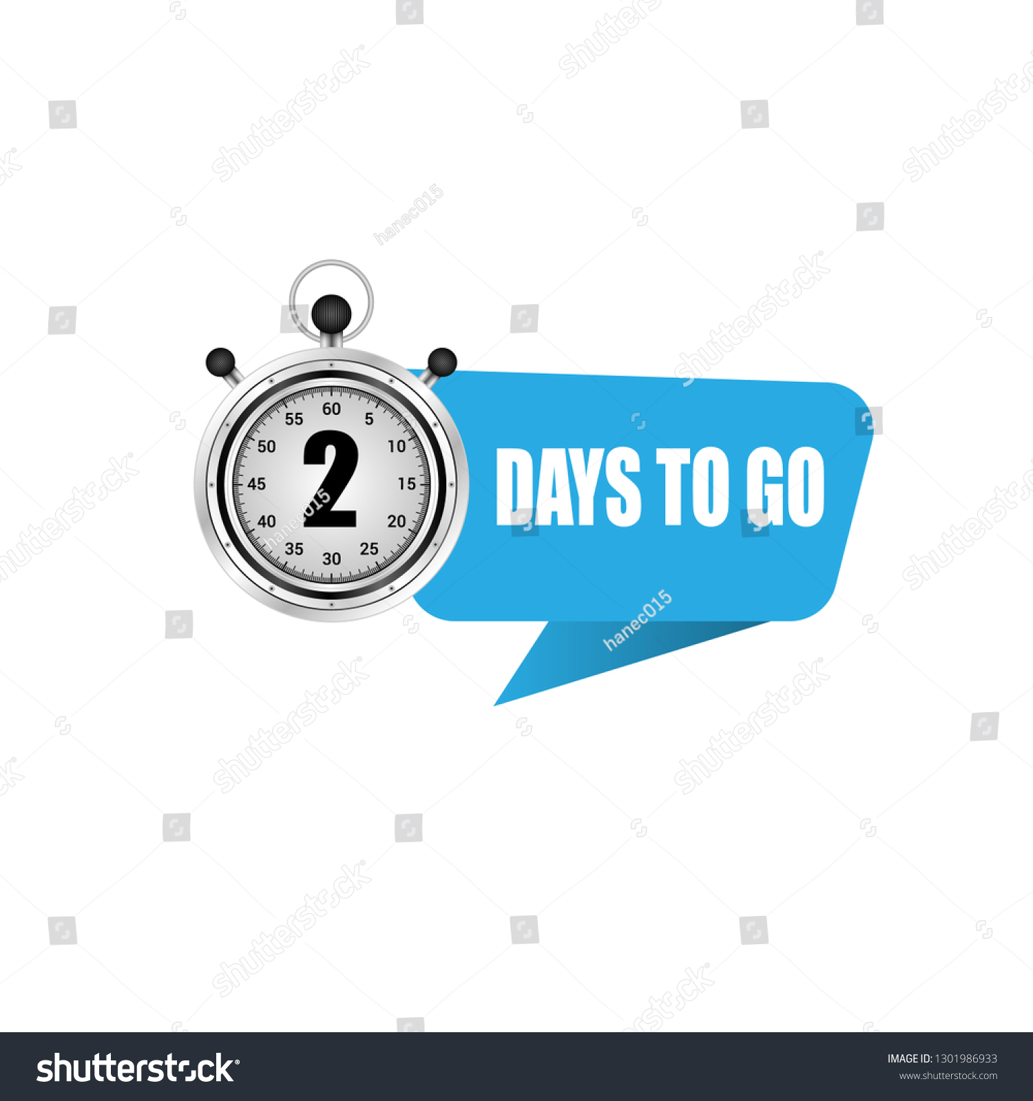 2 Days Go Signlabelsticker Stopwatch Label Stock Vector (Royalty Free ...