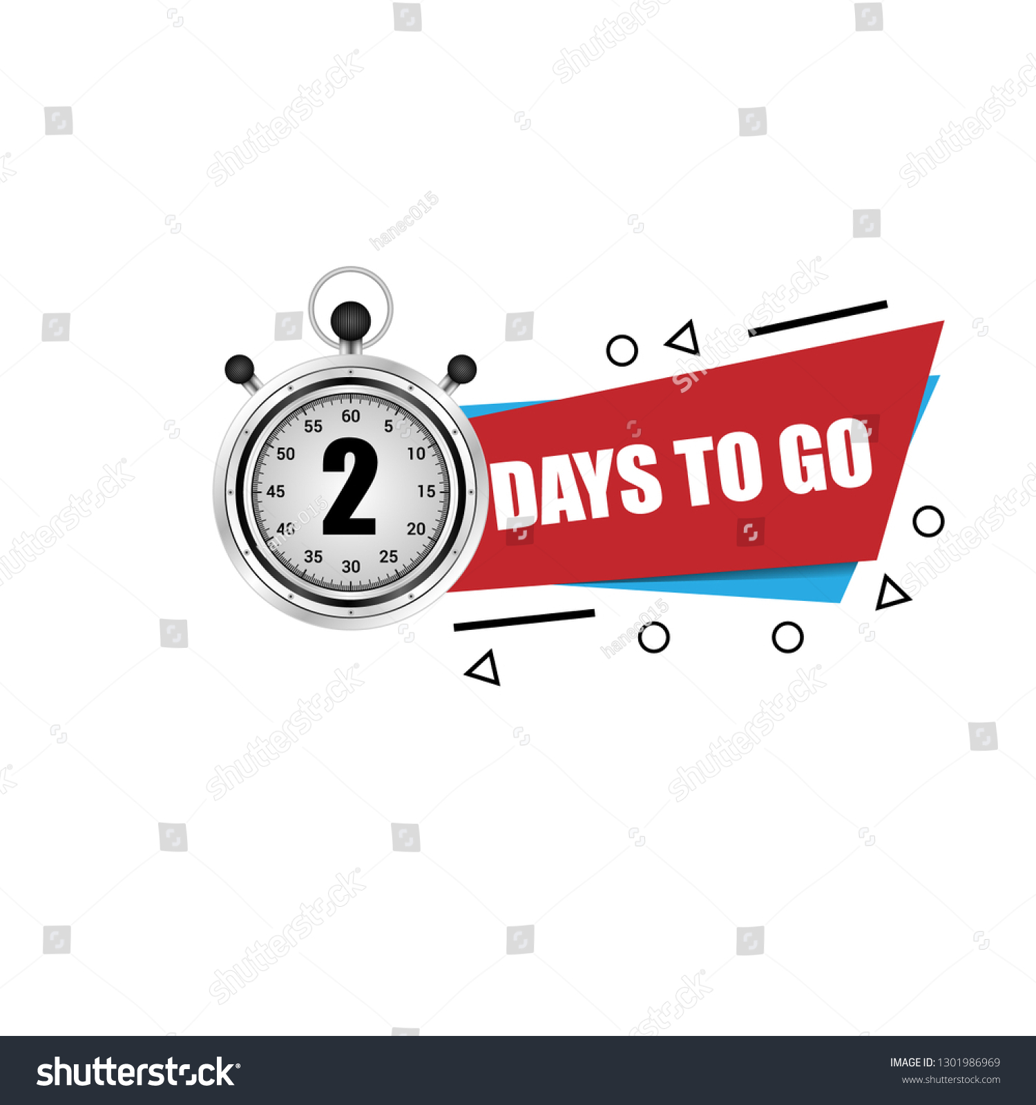 2 Days Go Signlabelsticker Stopwatch Label Stock Vector (Royalty Free ...